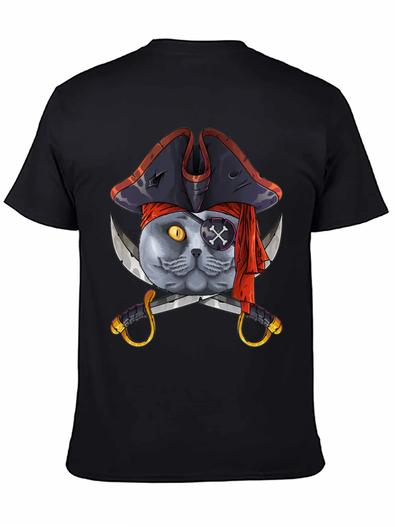 Pirate British Shorthair Jolly Roger Halloween Cos Classic Cotton Tee – Unisex Comfort For Any Season