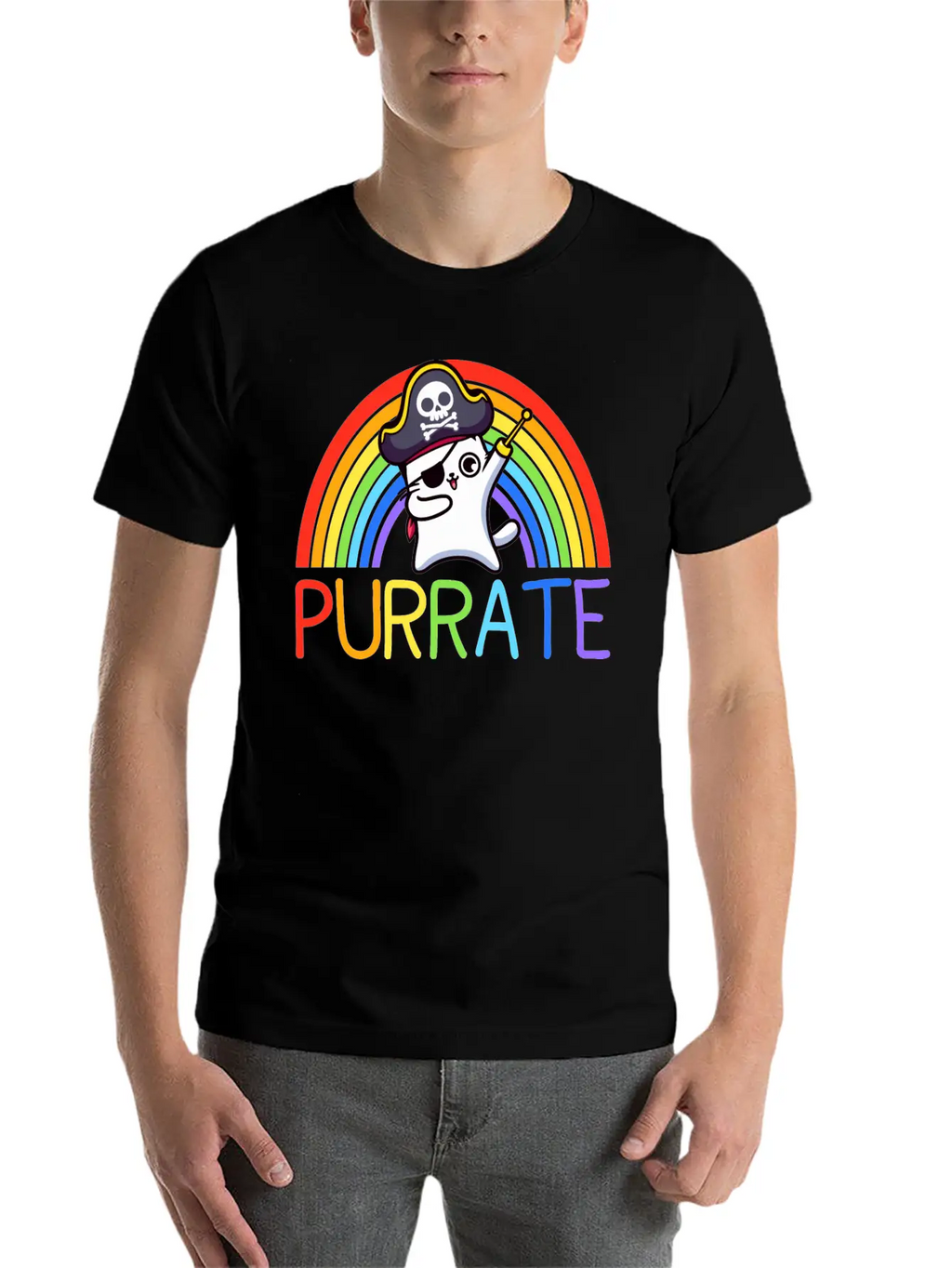 Pirate Cat Dabing Purrate Cool Eye Hook Patch Cat Essential Unisex Summer Tee – Soft Cotton Casual Fit