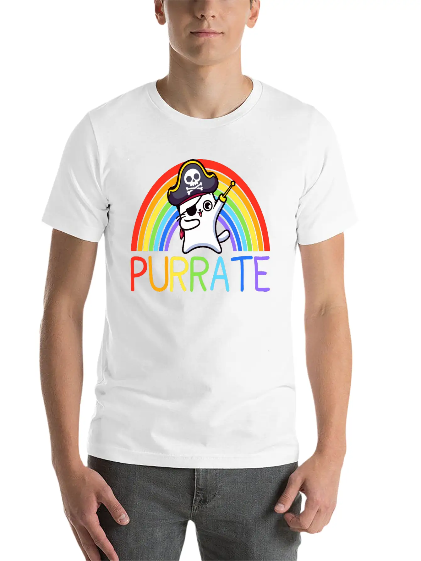 Pirate Cat Dabing Purrate Cool Eye Hook Patch Cat Essential Unisex Summer Tee – Soft Cotton Casual Fit