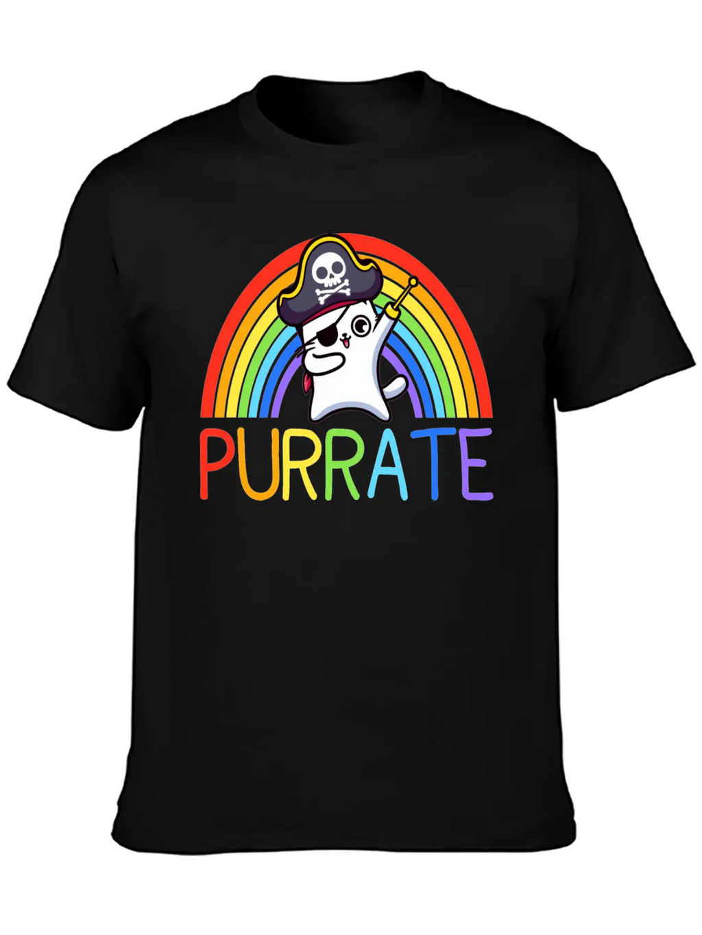 Pirate Cat Dabing Purrate Cool Eye Hook Patch Cat Essential Unisex Summer Tee – Soft Cotton Casual Fit