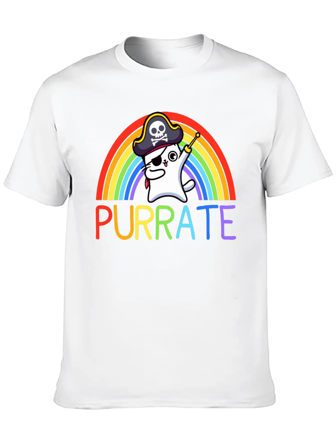 Pirate Cat Dabing Purrate Cool Eye Hook Patch Cat Essential Unisex Summer Tee – Soft Cotton Casual Fit