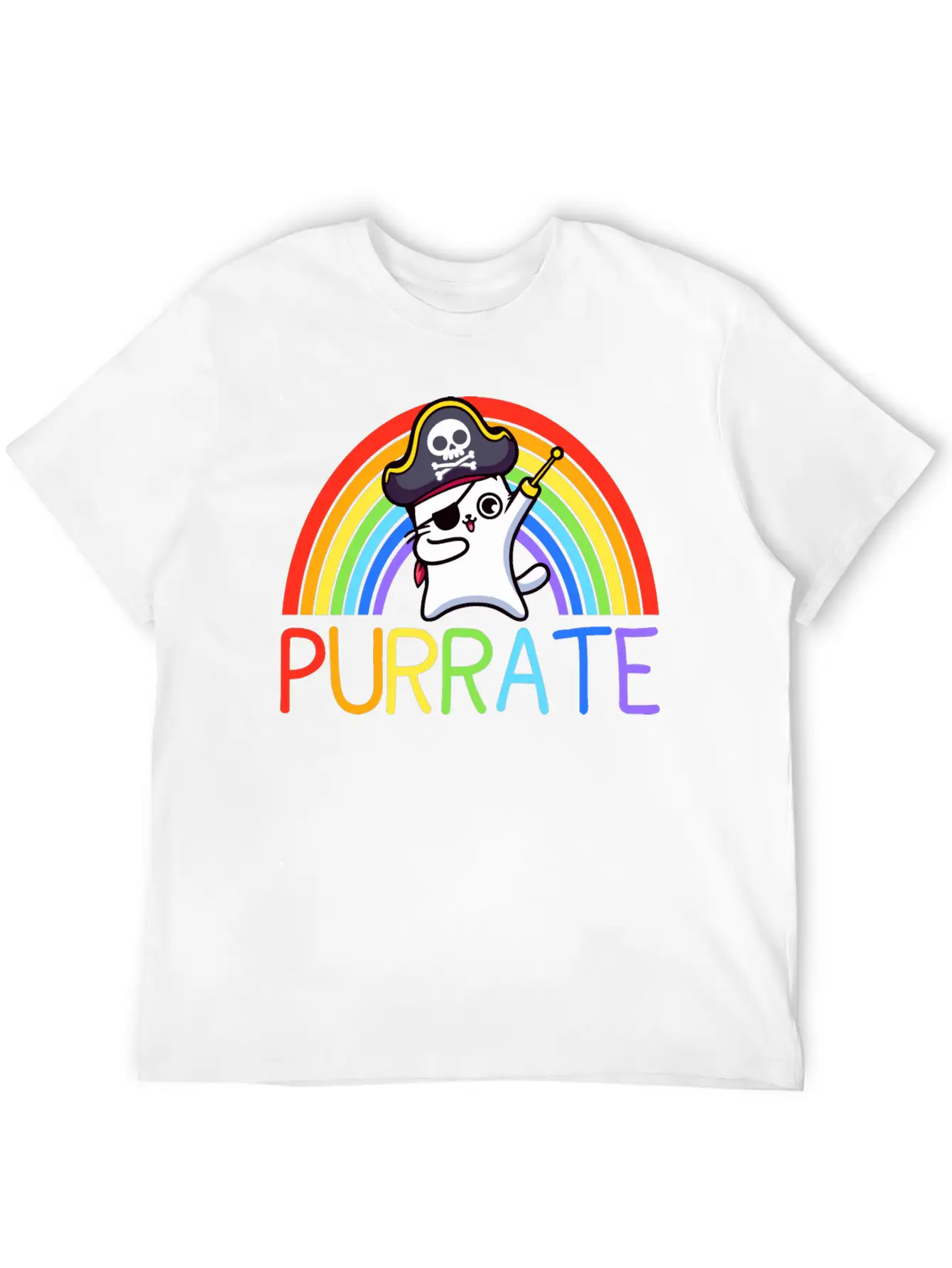 Pirate Cat Dabing Purrate Cool Eye Hook Patch Cat Essential Unisex Summer Tee – Soft Cotton Casual Fit