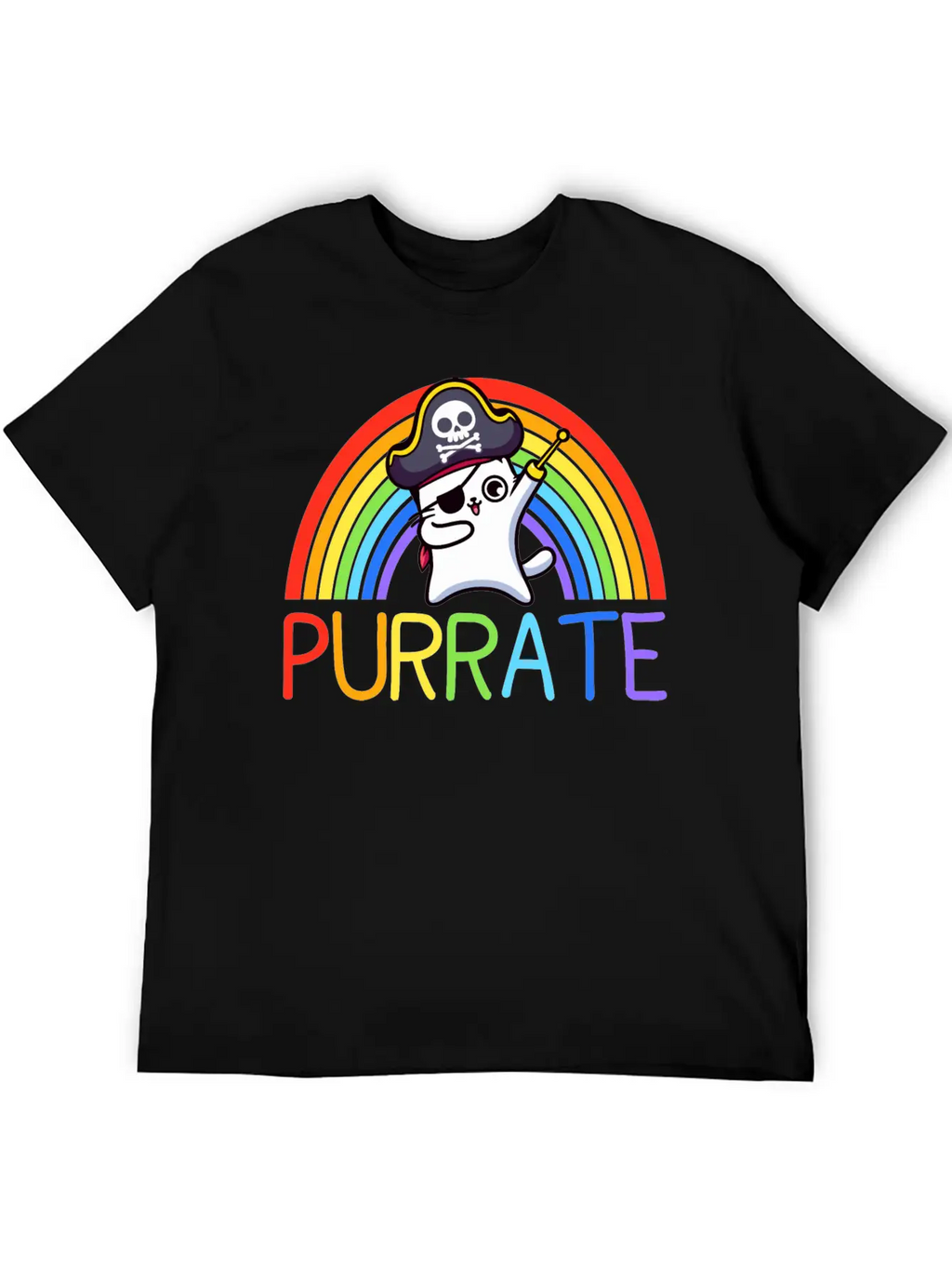 Pirate Cat Dabing Purrate Cool Eye Hook Patch Cat Essential Unisex Summer Tee – Soft Cotton Casual Fit