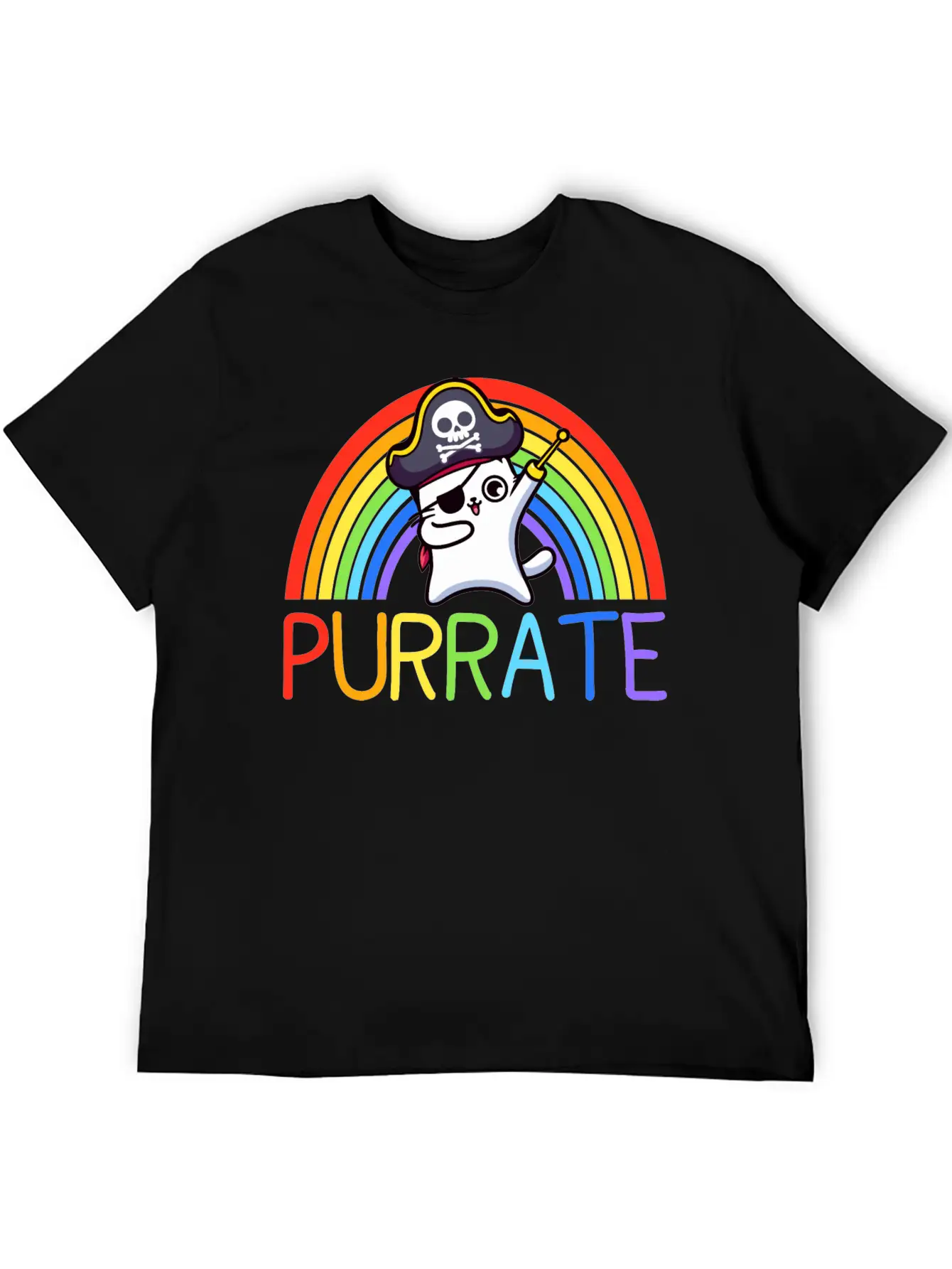 Pirate Cat Dabing Purrate Cool Eye Hook Patch Cat Essential Unisex Summer Tee – Soft Cotton Casual Fit