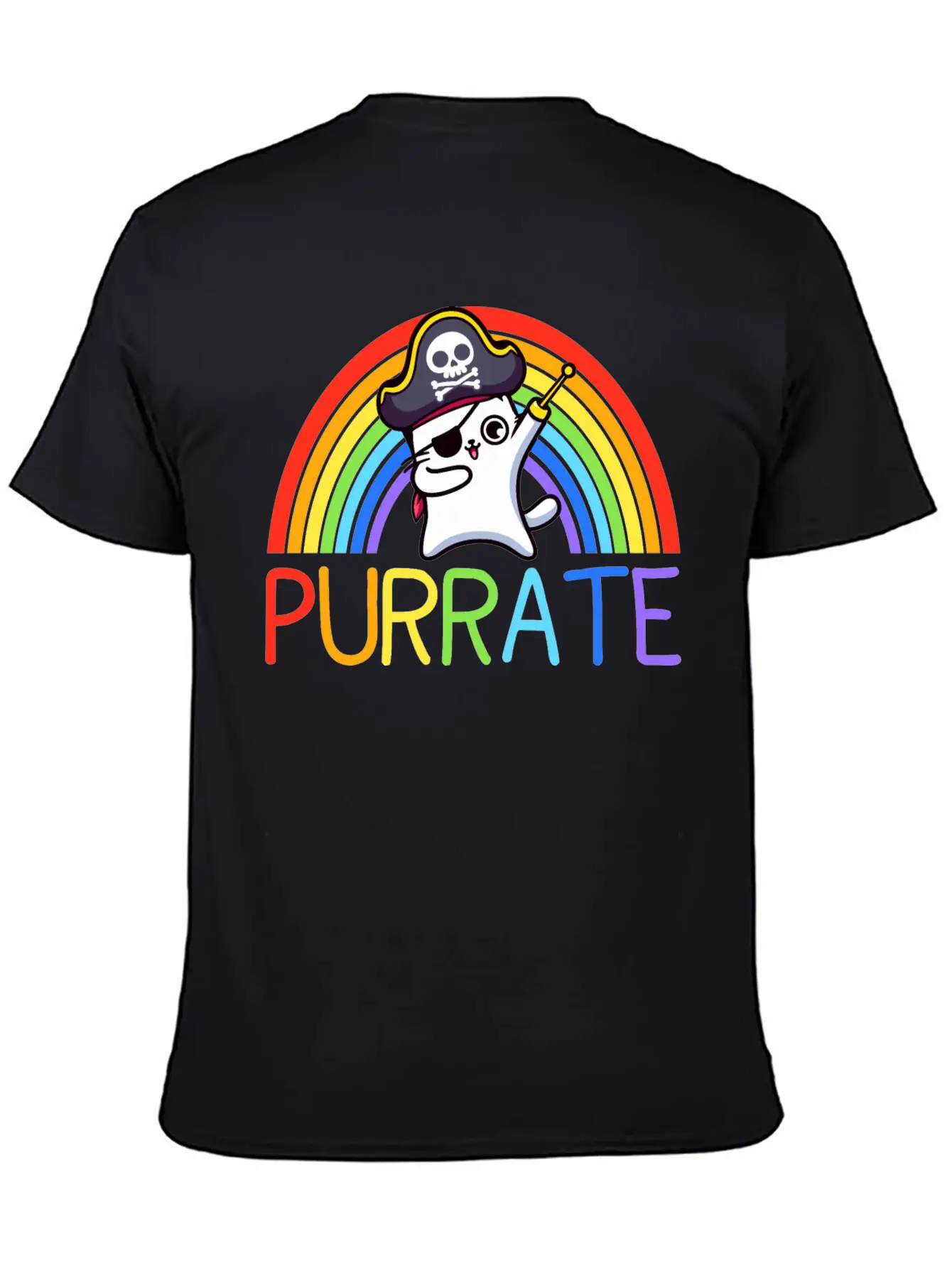 Pirate Cat Dabing Purrate Cool Eye Hook Patch Cat Essential Unisex Summer Tee – Soft Cotton Casual Fit