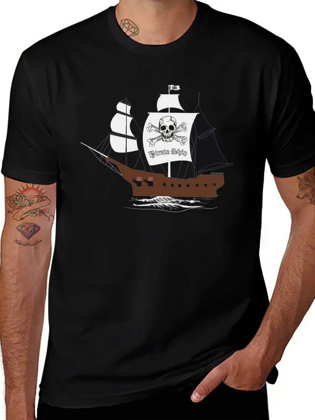 Pirate Ship 01b Breathable Graphic T-Shirt – Perfect For Casual Days