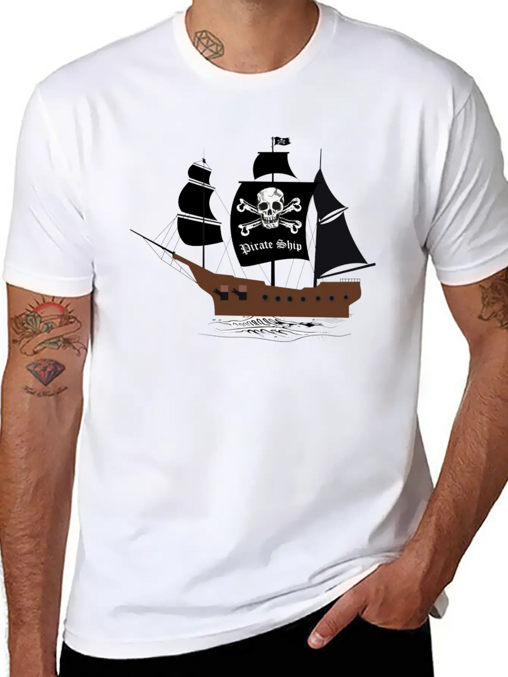 Pirate Ship 01b Breathable Graphic T-Shirt – Perfect For Casual Days
