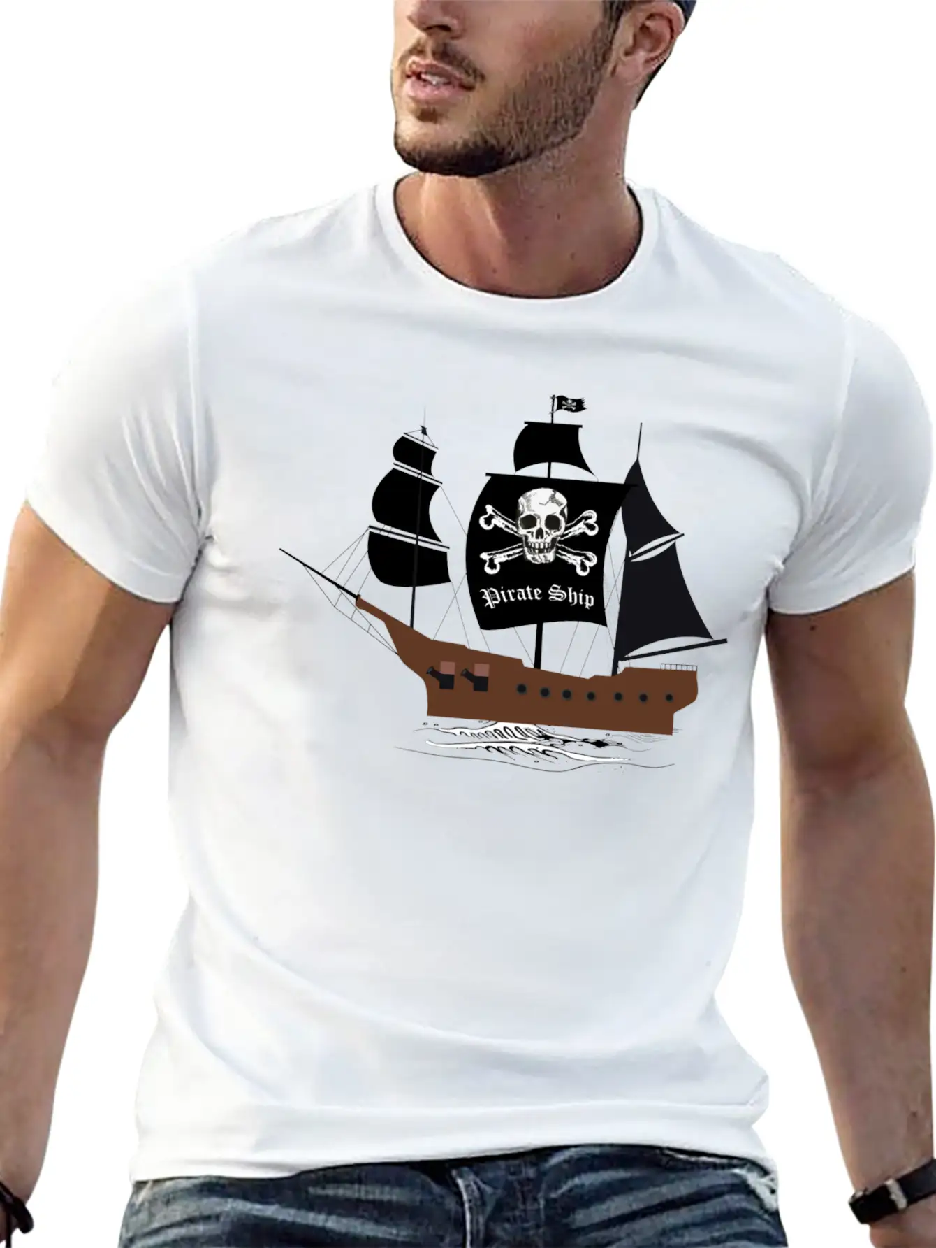Pirate Ship 01b Breathable Graphic T-Shirt – Perfect For Casual Days