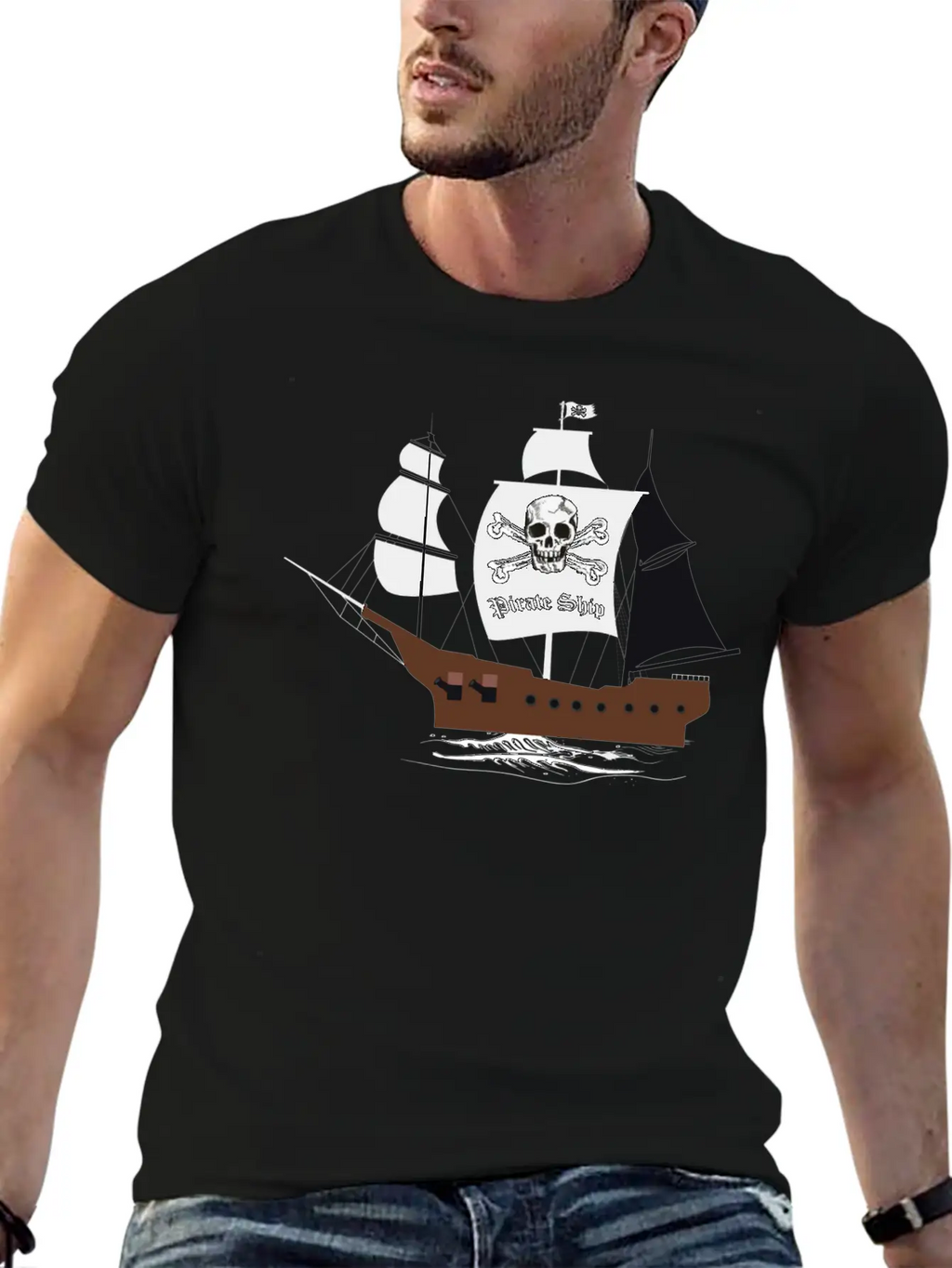 Pirate Ship 01b Breathable Graphic T-Shirt – Perfect For Casual Days