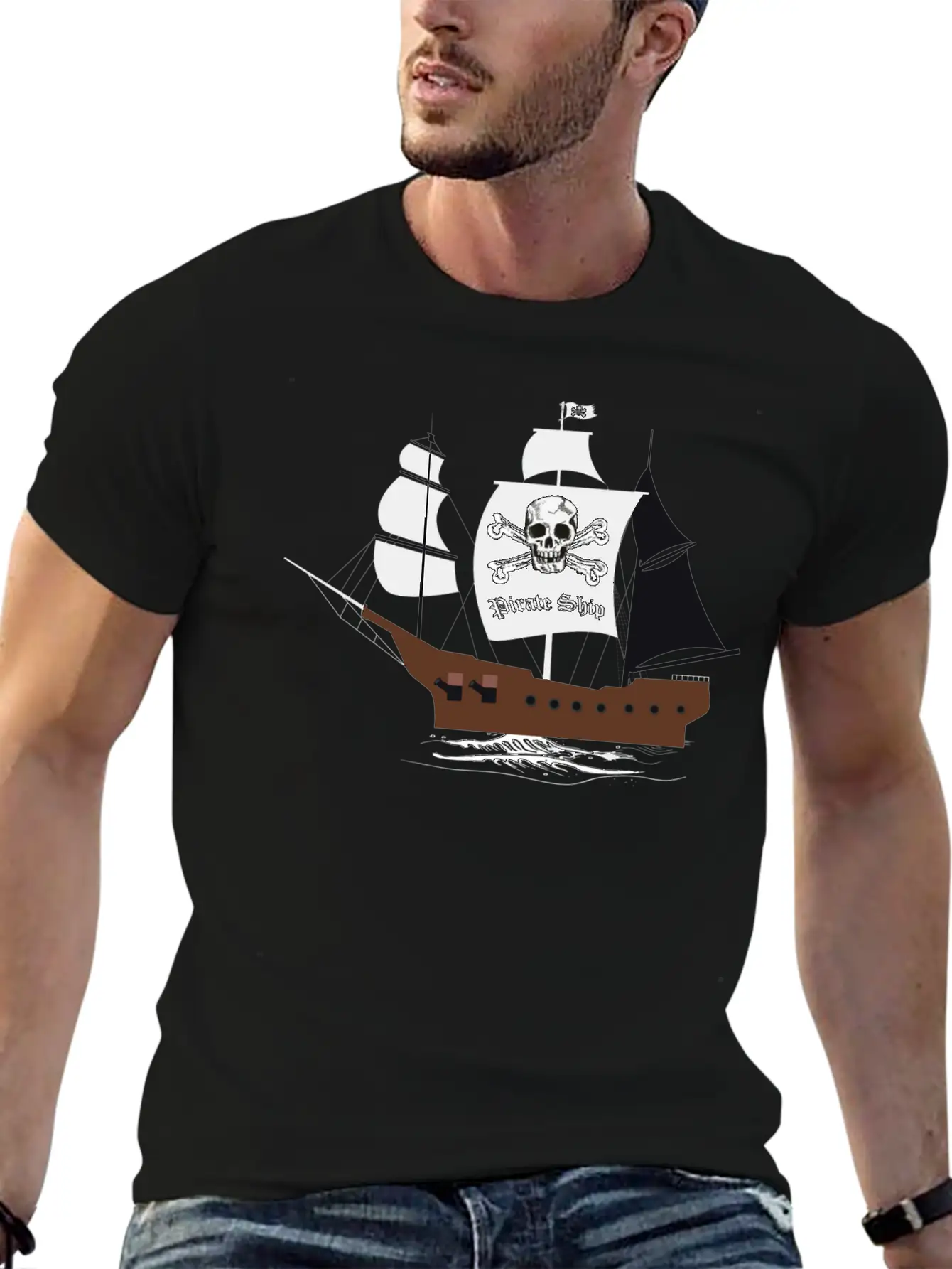 Pirate Ship 01b Breathable Graphic T-Shirt – Perfect For Casual Days