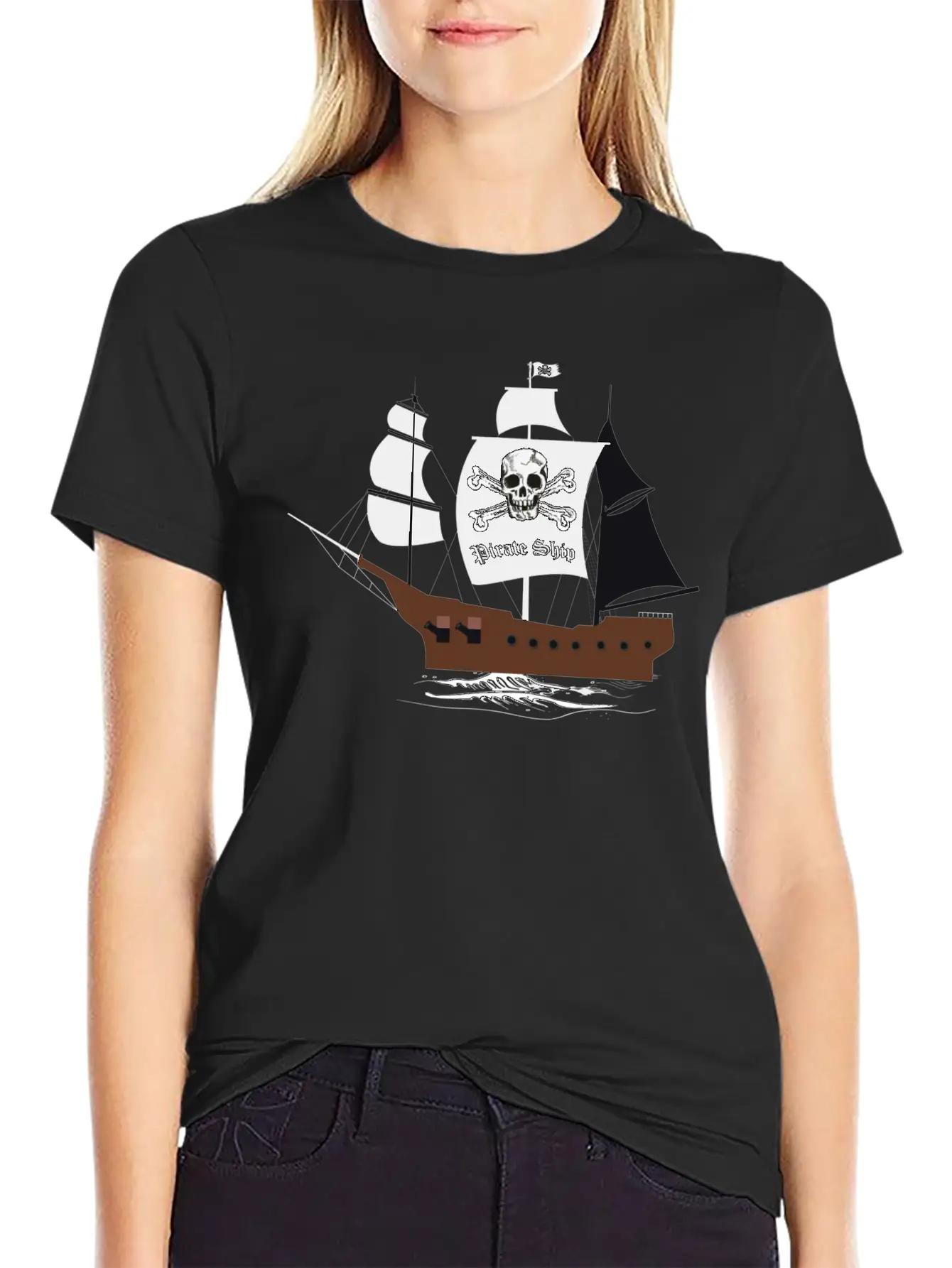 Pirate Ship 01b Breathable Graphic T-Shirt – Perfect For Casual Days