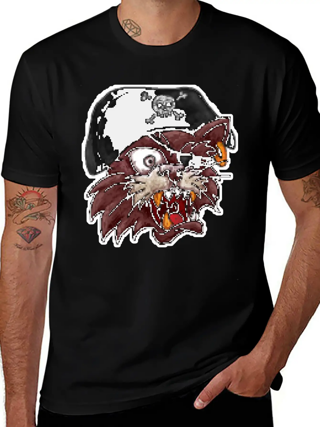 Pirates Cat One Eye 8 Bit Pixel Style Timeless Short Sleeve Tee – Comfy And Minimalist Design