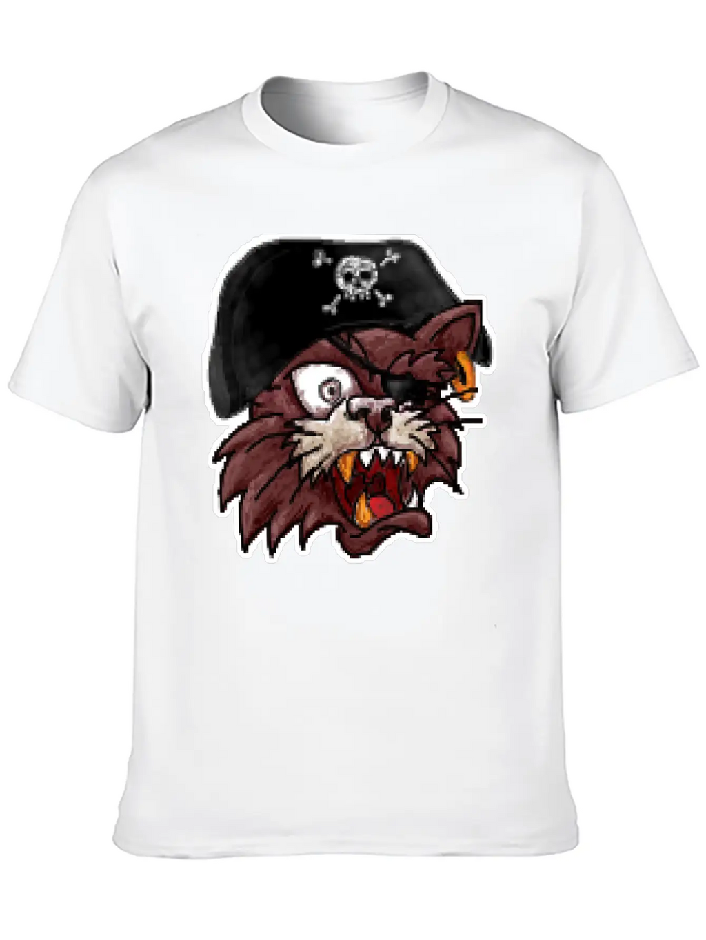 Pirates Cat One Eye 8 Bit Pixel Style Timeless Short Sleeve Tee – Comfy And Minimalist Design