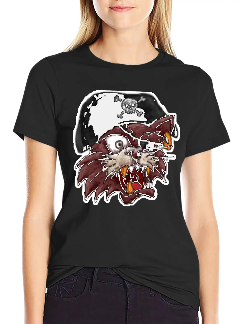 Pirates Cat One Eye 8 Bit Pixel Style Timeless Short Sleeve Tee – Comfy And Minimalist Design