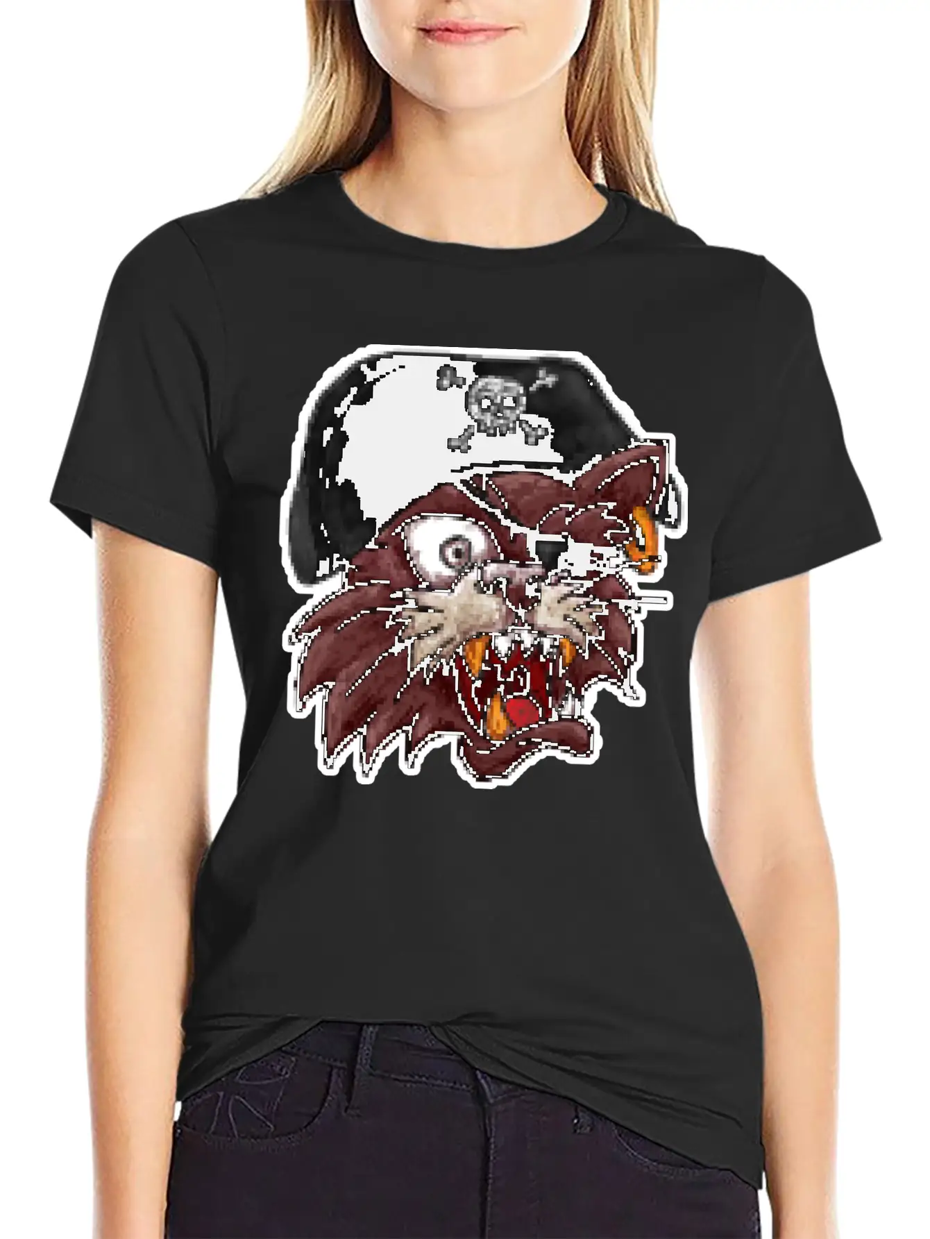 Pirates Cat One Eye 8 Bit Pixel Style Timeless Short Sleeve Tee – Comfy And Minimalist Design