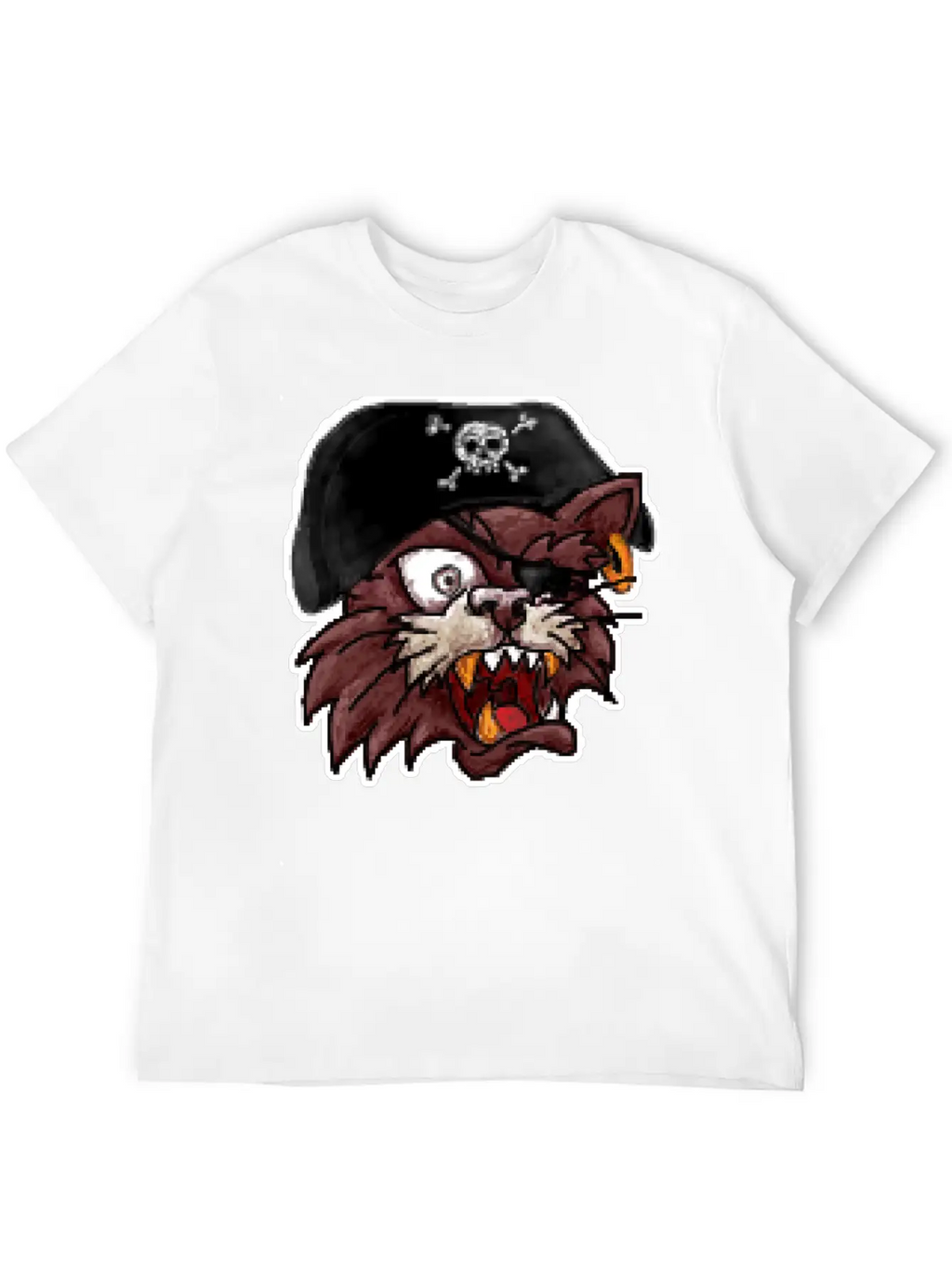 Pirates Cat One Eye 8 Bit Pixel Style Timeless Short Sleeve Tee – Comfy And Minimalist Design