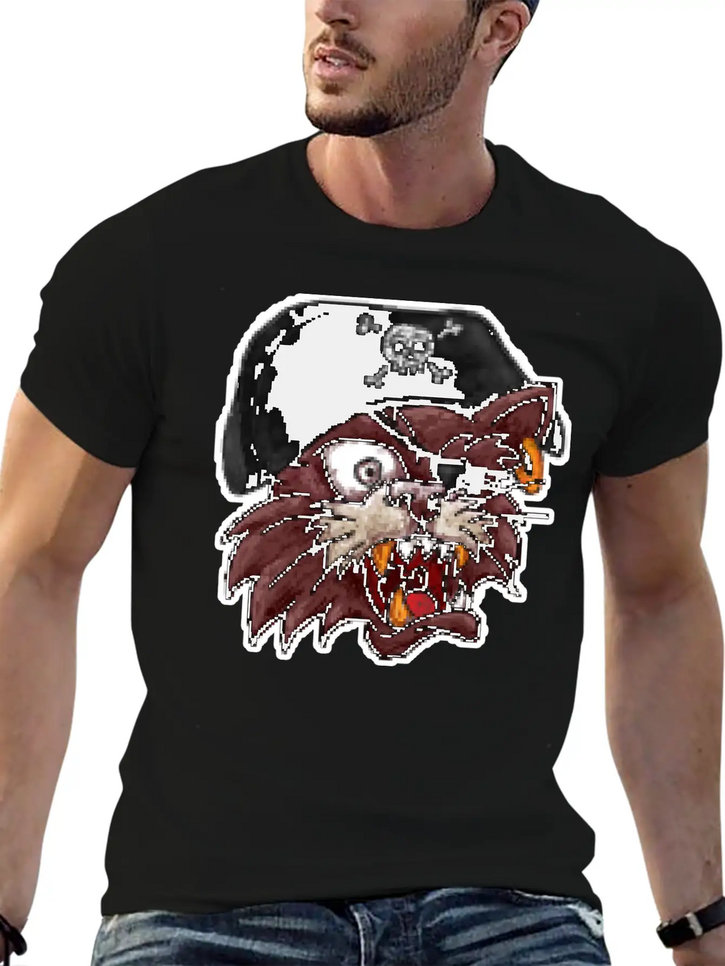 Pirates Cat One Eye 8 Bit Pixel Style Timeless Short Sleeve Tee – Comfy And Minimalist Design