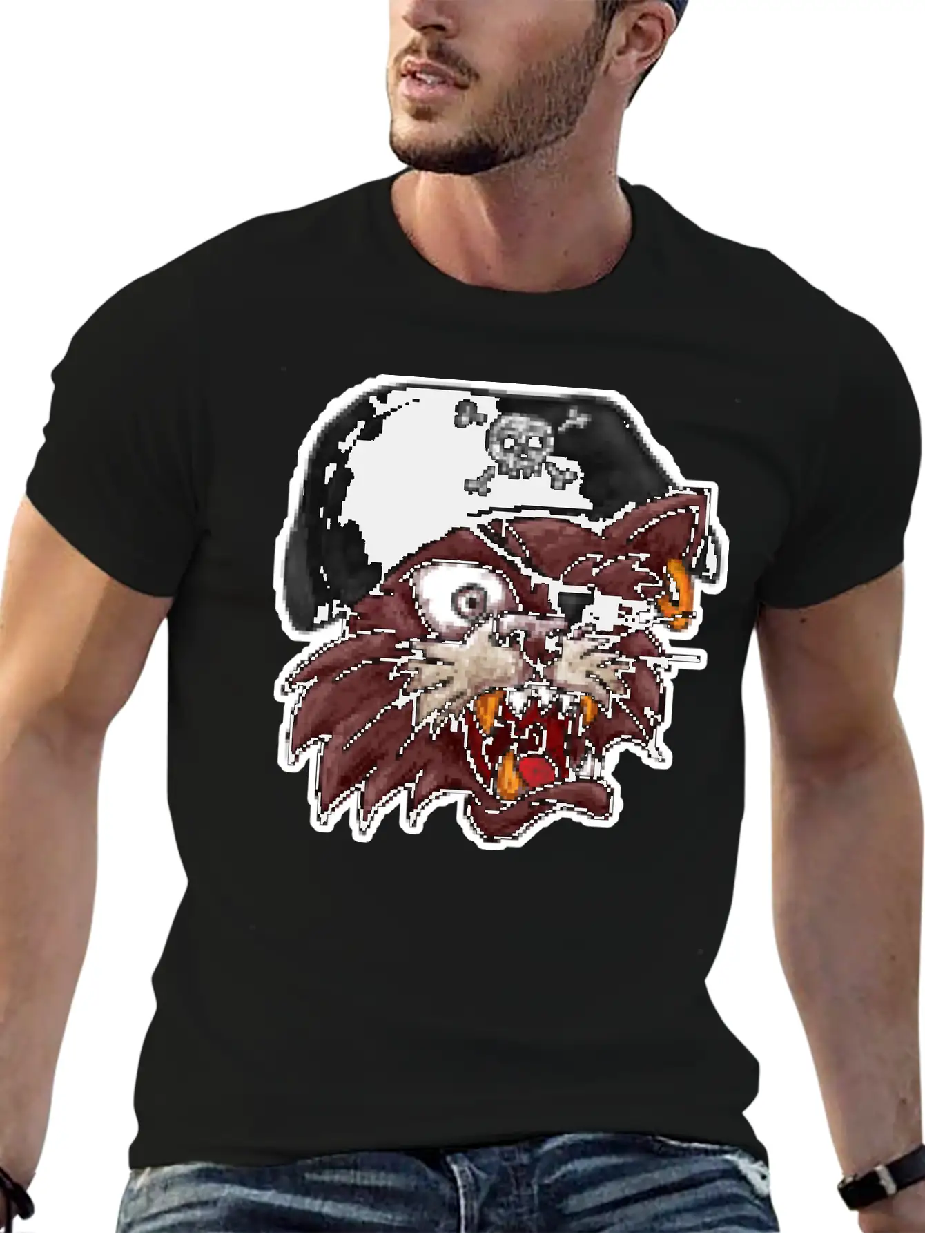 Pirates Cat One Eye 8 Bit Pixel Style Timeless Short Sleeve Tee – Comfy And Minimalist Design