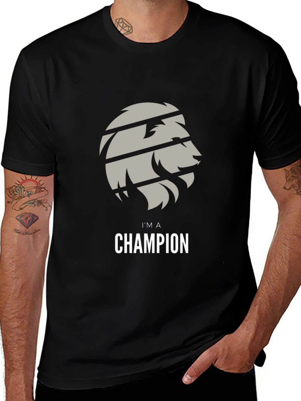 Im A Champion Lion Graphic T-Shirt