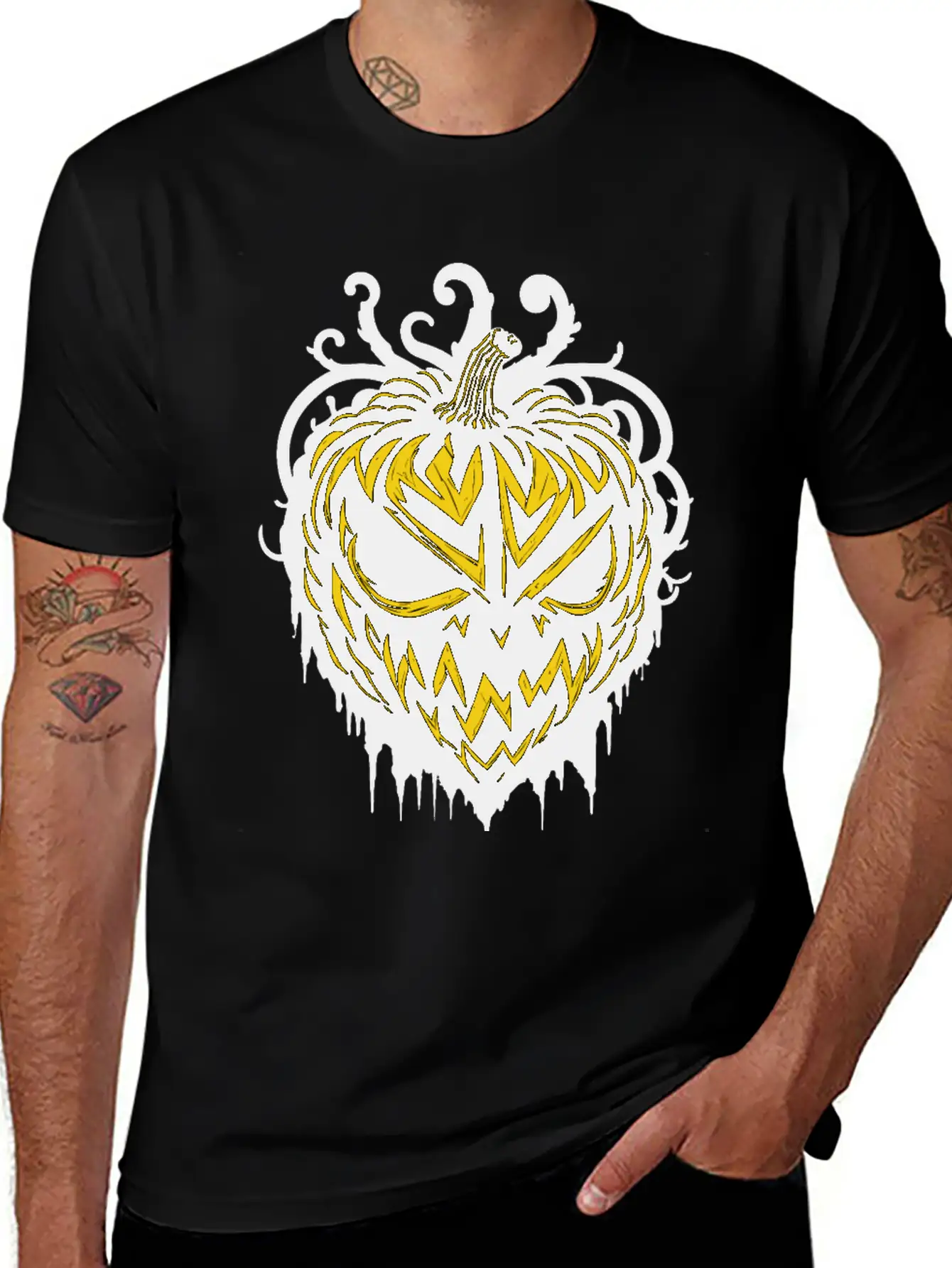 Pitch Black Pumpkin Heart Timeless Short Sleeve Tee – Comfy And Minimalist Design