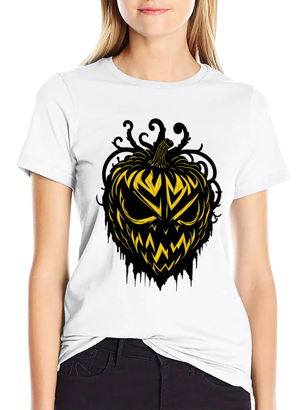 Pitch Black Pumpkin Heart Timeless Short Sleeve Tee – Comfy And Minimalist Design