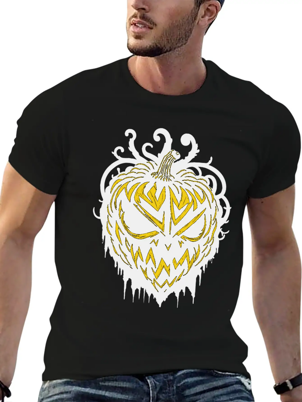 Pitch Black Pumpkin Heart Timeless Short Sleeve Tee – Comfy And Minimalist Design