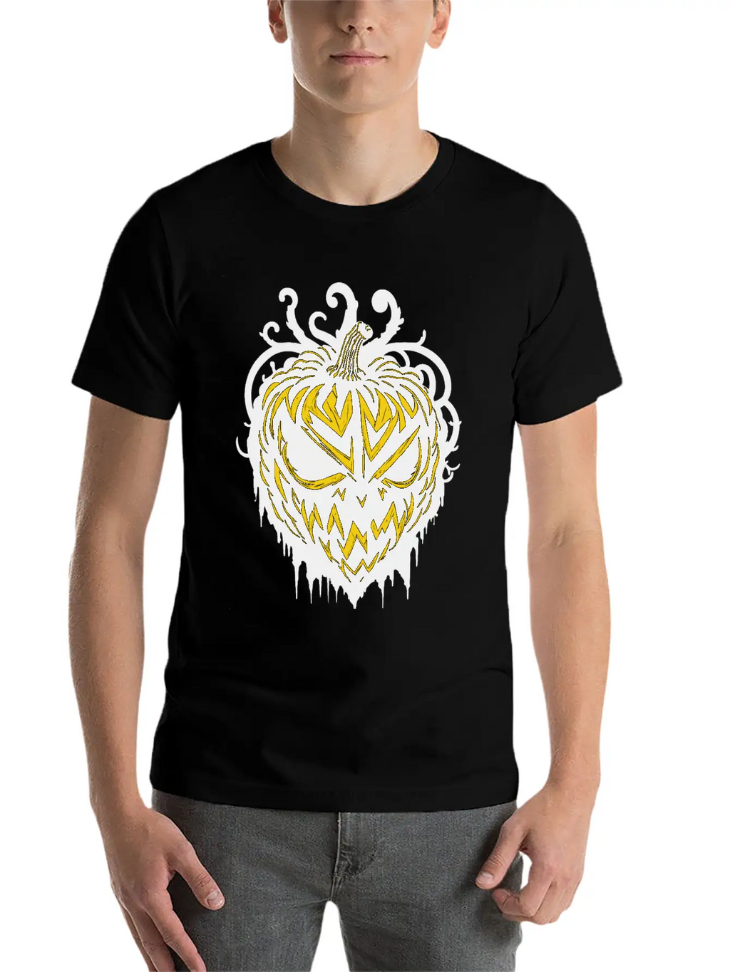Pitch Black Pumpkin Heart Timeless Short Sleeve Tee – Comfy And Minimalist Design