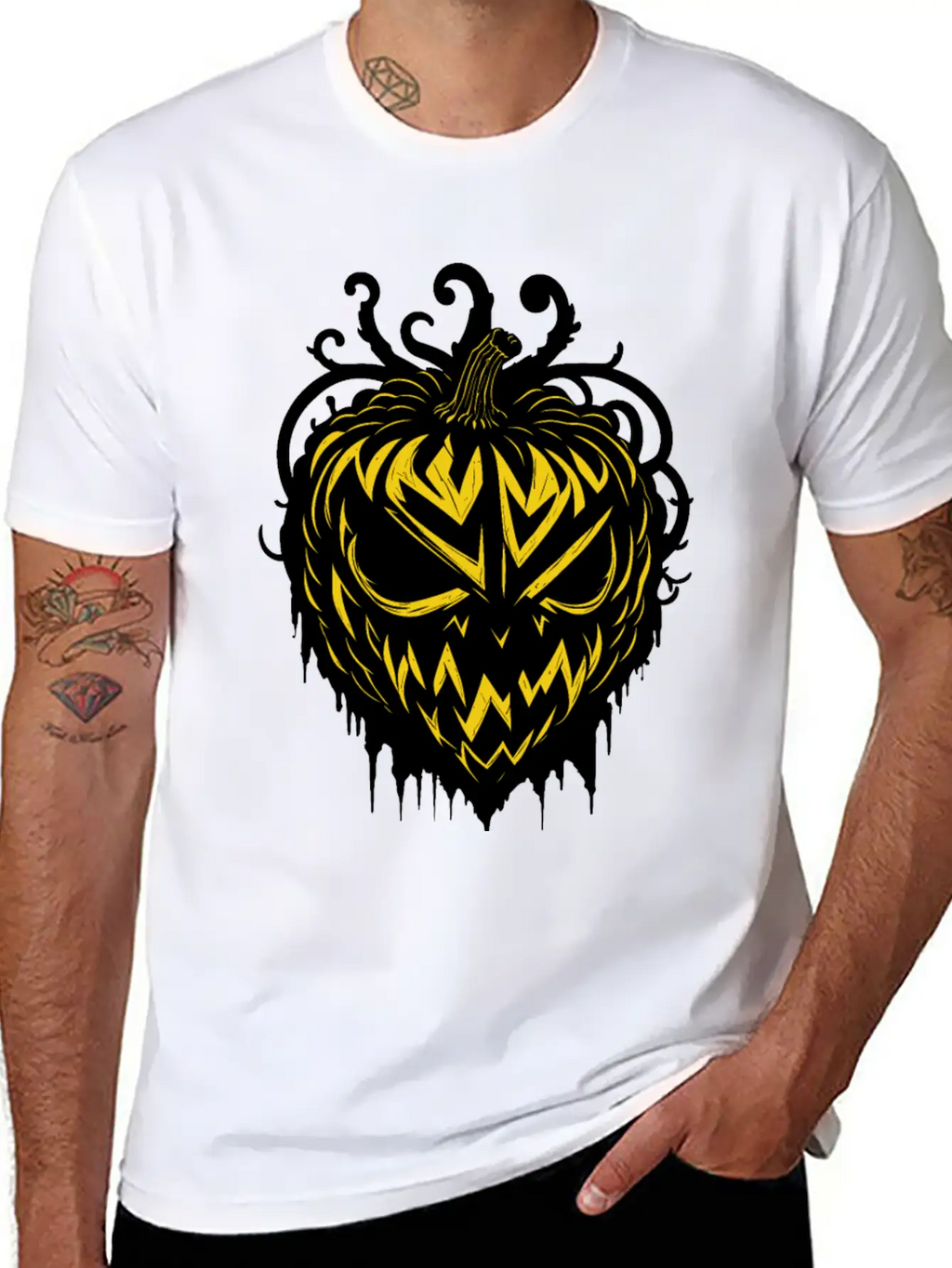 Pitch Black Pumpkin Heart Timeless Short Sleeve Tee – Comfy And Minimalist Design