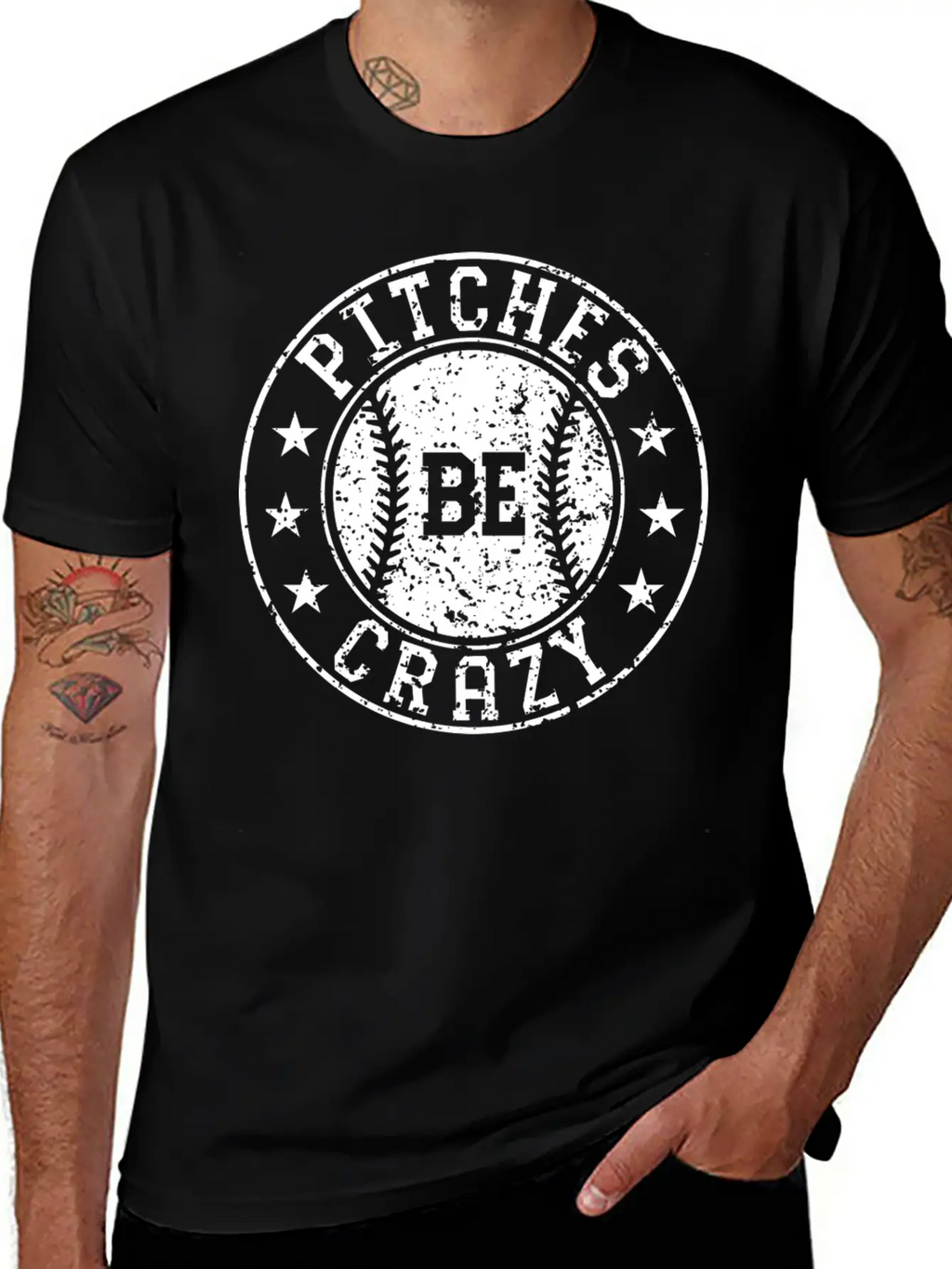 Pitches Be Crazy Softball Fast Pitch Humor Basic Graphic T-Shirt – Daily Comfort In Soft Cotton