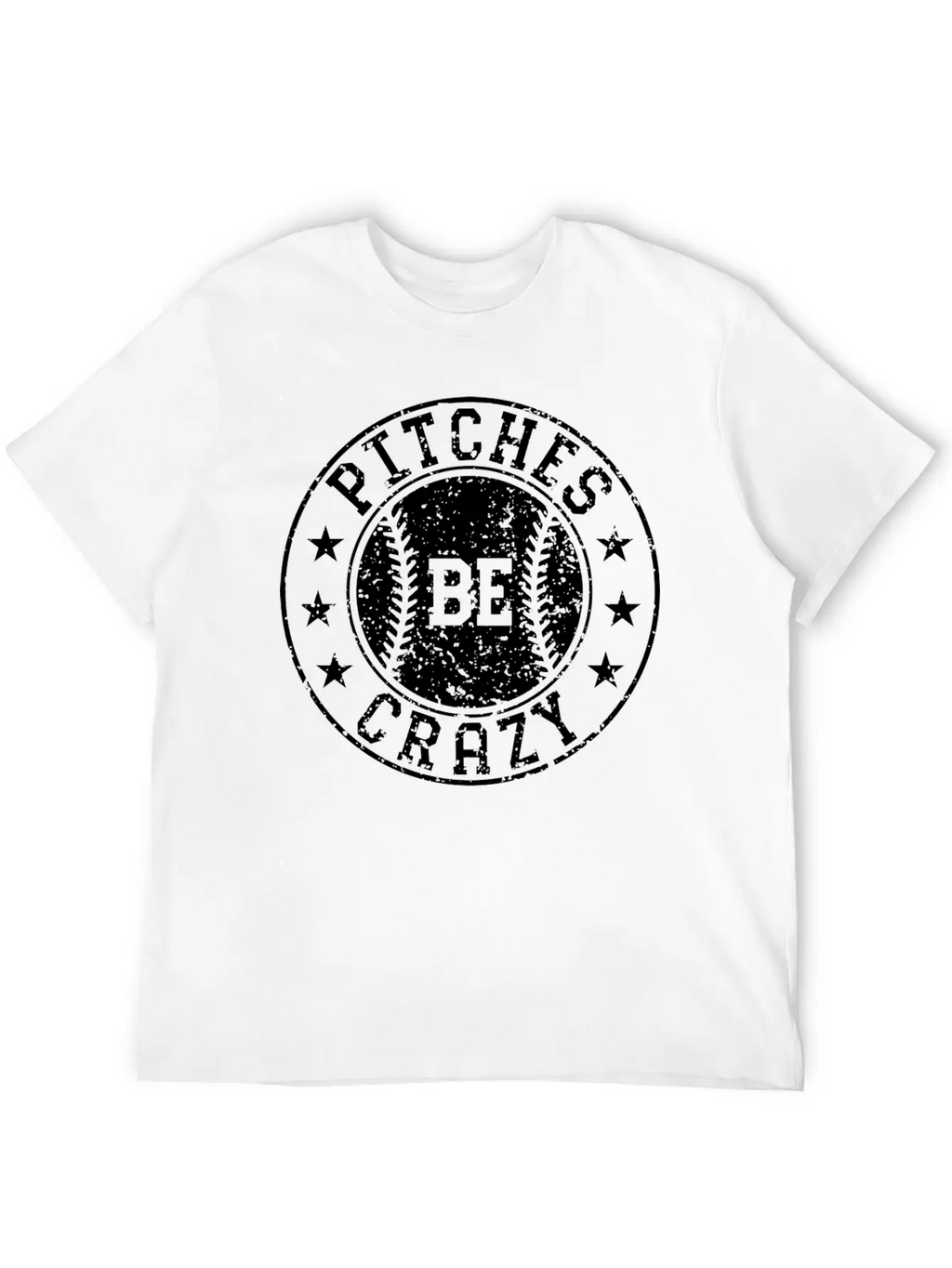 Pitches Be Crazy Softball Fast Pitch Humor Basic Graphic T-Shirt – Daily Comfort In Soft Cotton