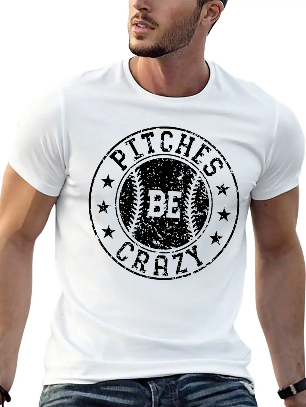 Pitches Be Crazy Softball Fast Pitch Humor Basic Graphic T-Shirt – Daily Comfort In Soft Cotton
