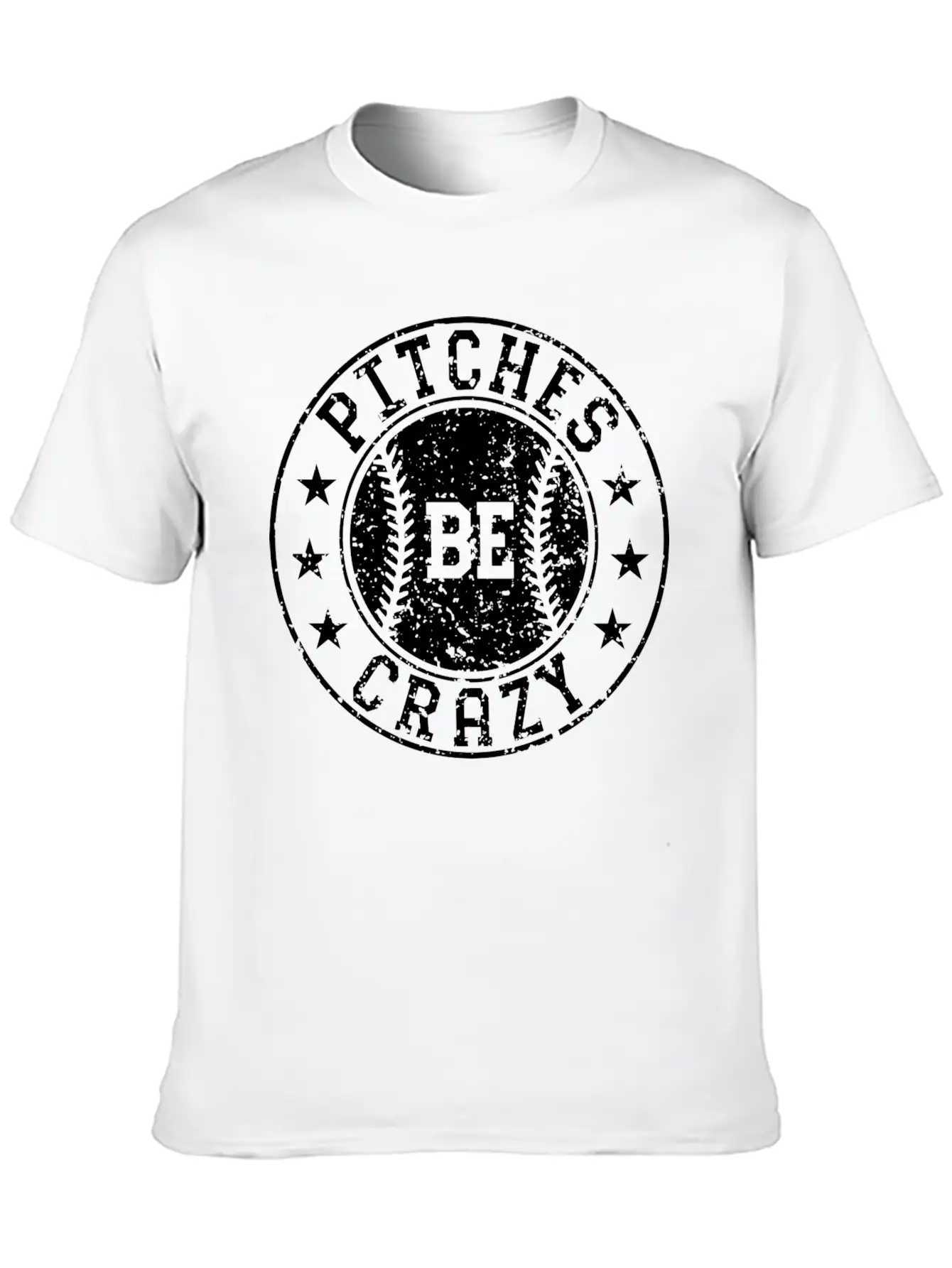 Pitches Be Crazy Softball Fast Pitch Humor Basic Graphic T-Shirt – Daily Comfort In Soft Cotton