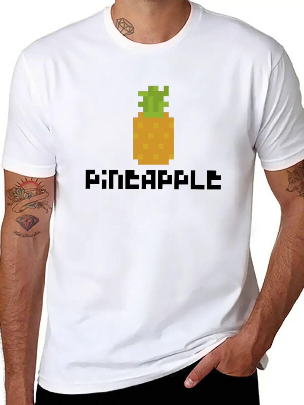 Pixel Pineapple Breathable Graphic T-Shirt – Perfect For Casual Days