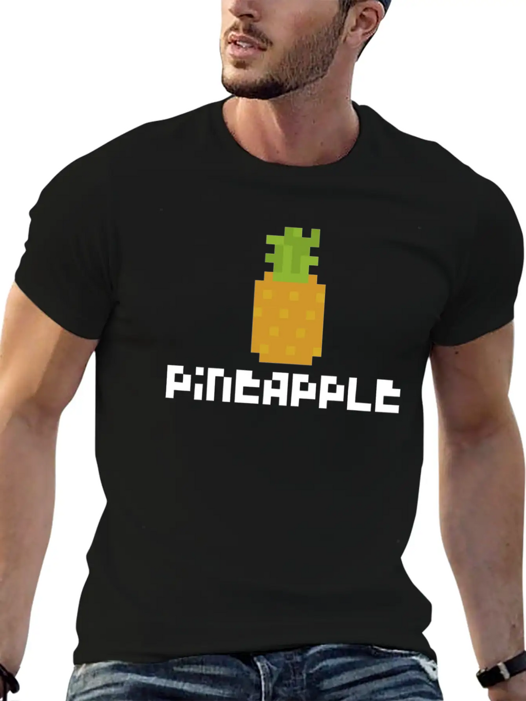Pixel Pineapple Breathable Graphic T-Shirt – Perfect For Casual Days