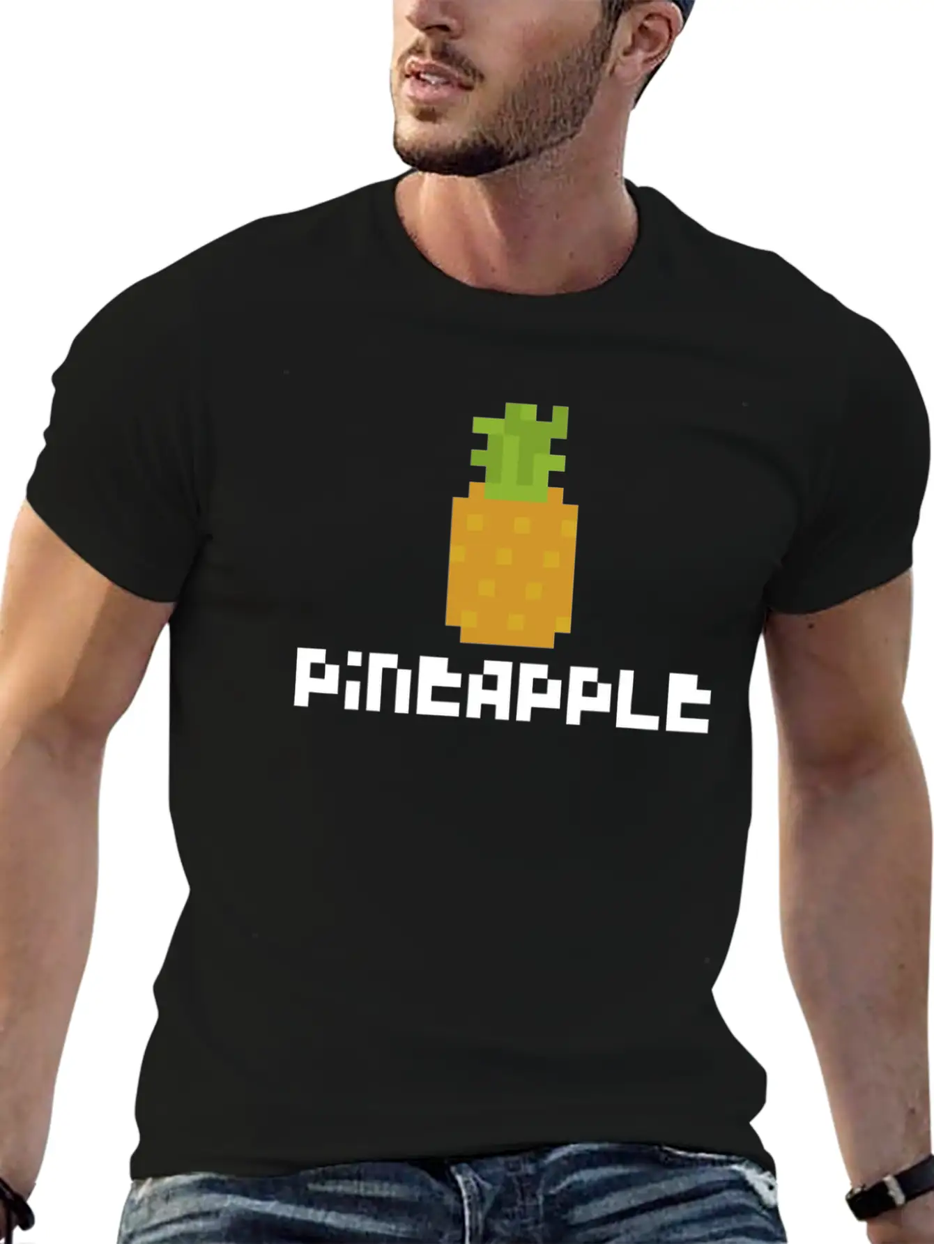 Pixel Pineapple Breathable Graphic T-Shirt – Perfect For Casual Days