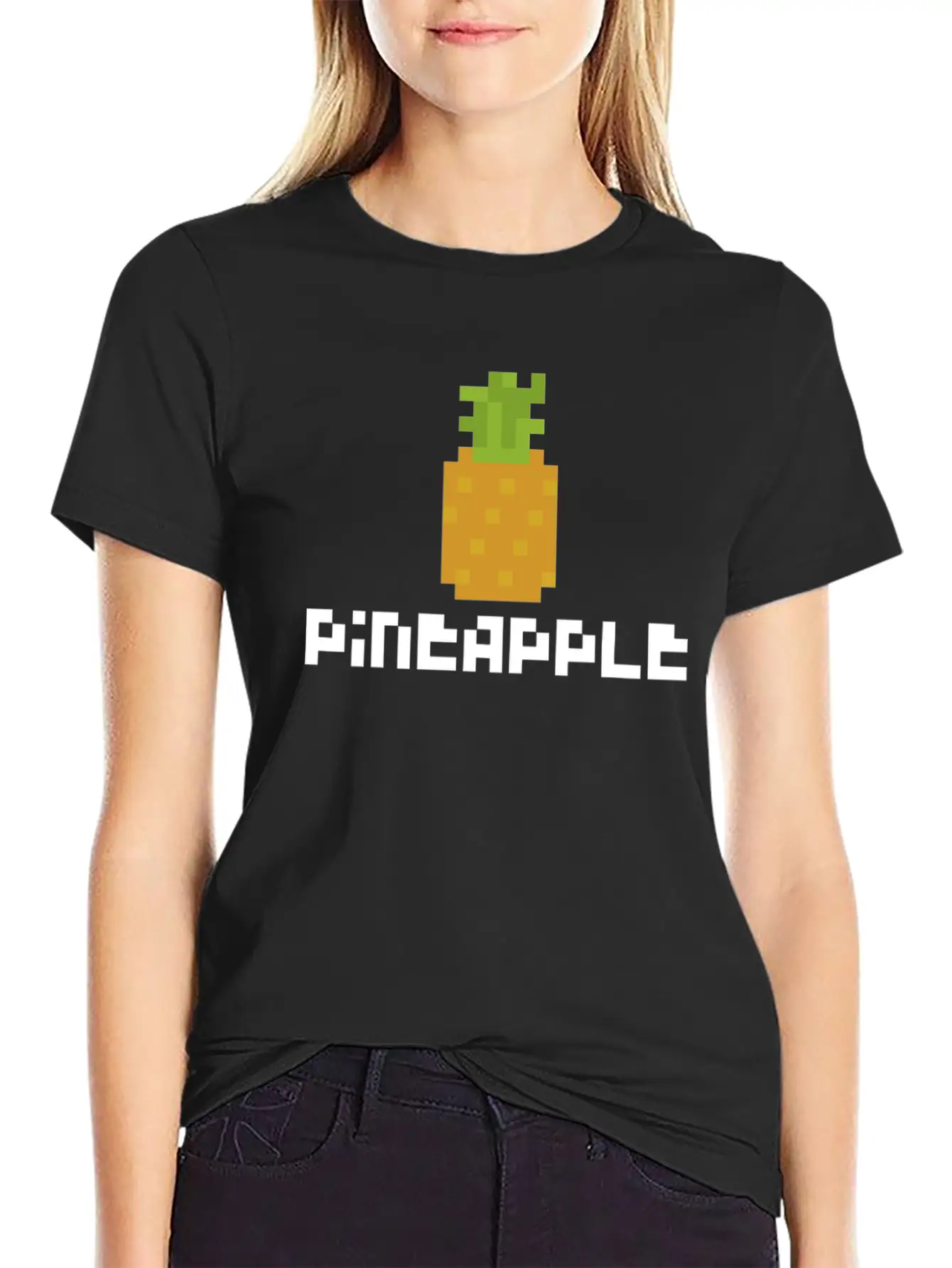 Pixel Pineapple Breathable Graphic T-Shirt – Perfect For Casual Days
