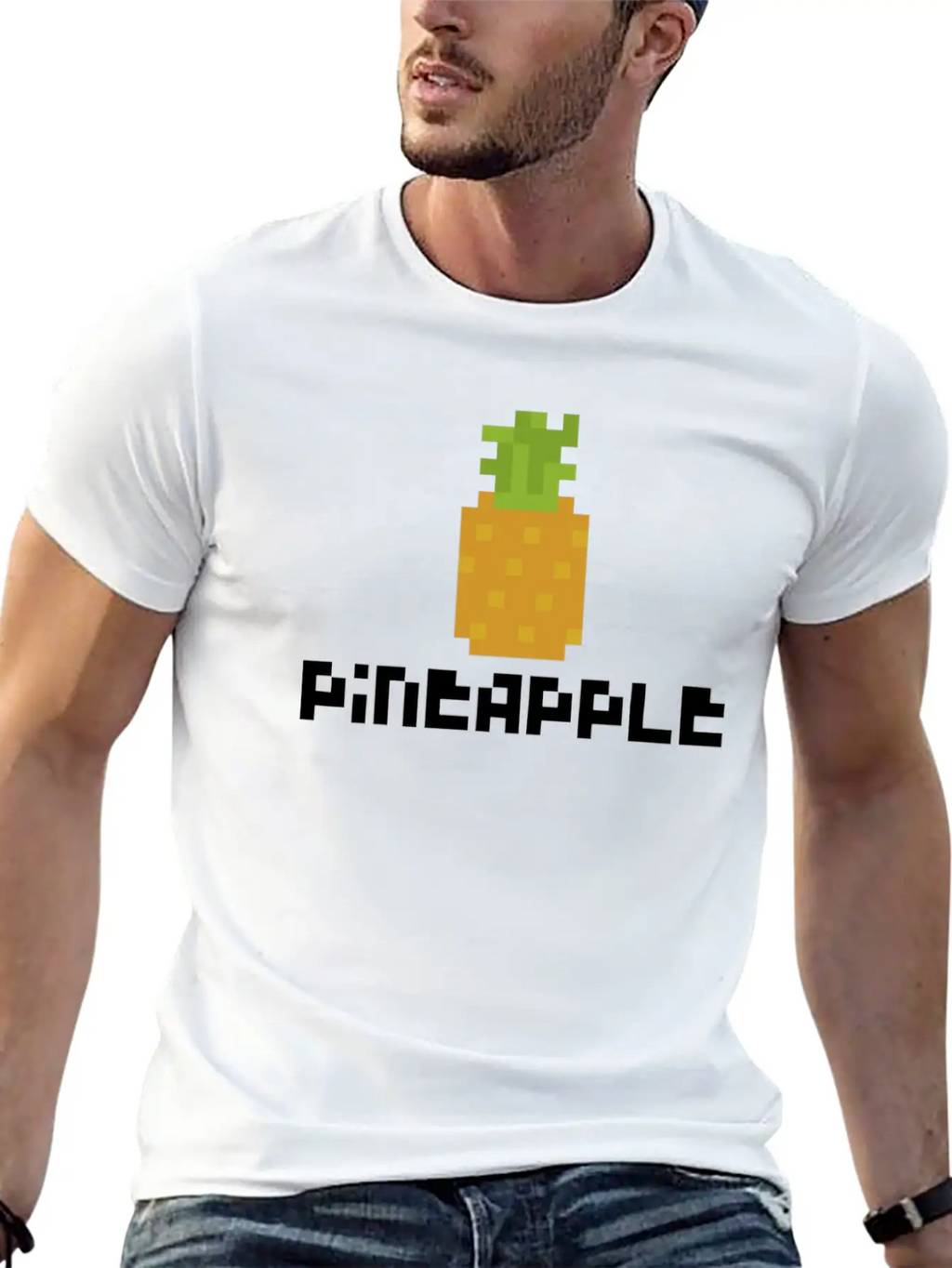 Pixel Pineapple Breathable Graphic T-Shirt – Perfect For Casual Days