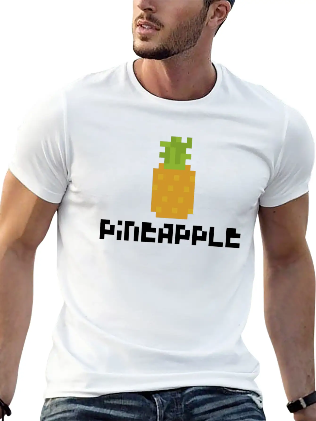 Pixel Pineapple Breathable Graphic T-Shirt – Perfect For Casual Days