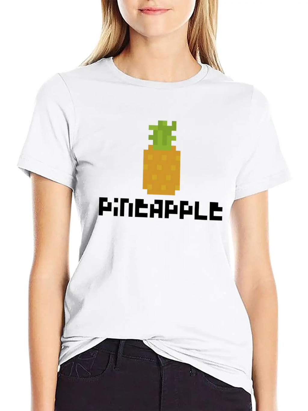 Pixel Pineapple Breathable Graphic T-Shirt – Perfect For Casual Days