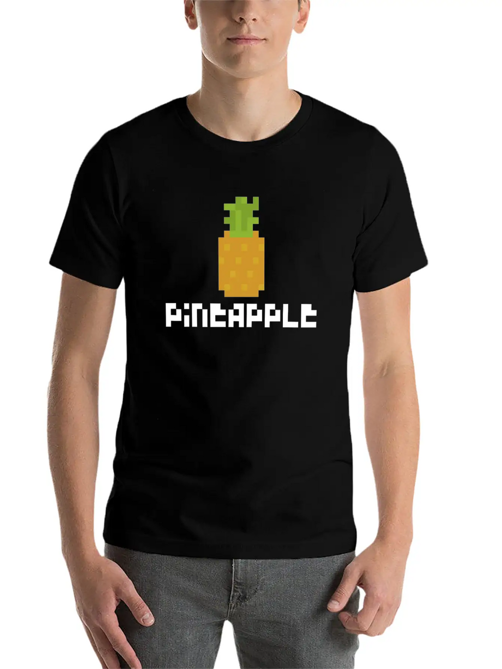 Pixel Pineapple Breathable Graphic T-Shirt – Perfect For Casual Days