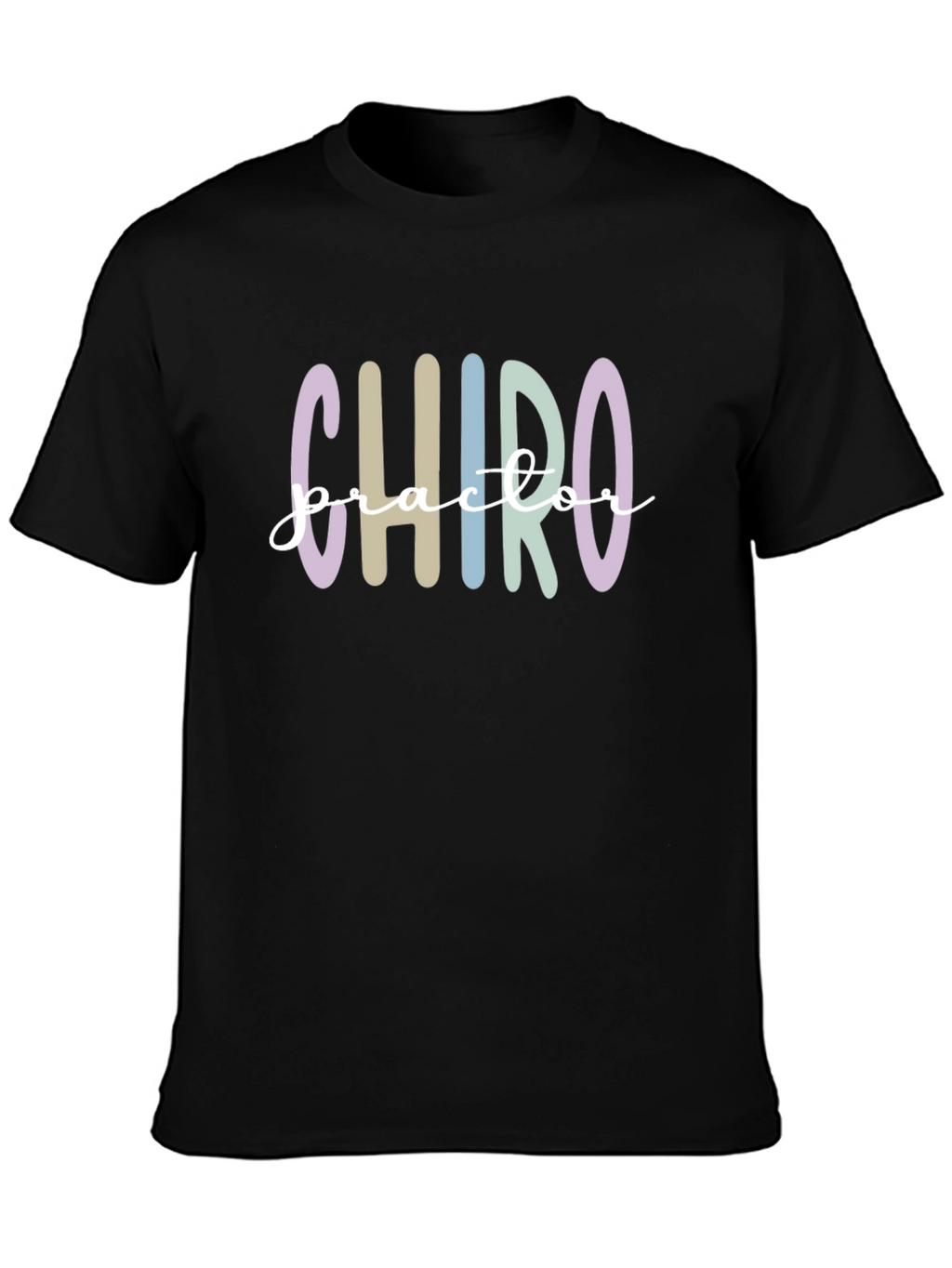 Chiropractor Striped Text Graphic Tee