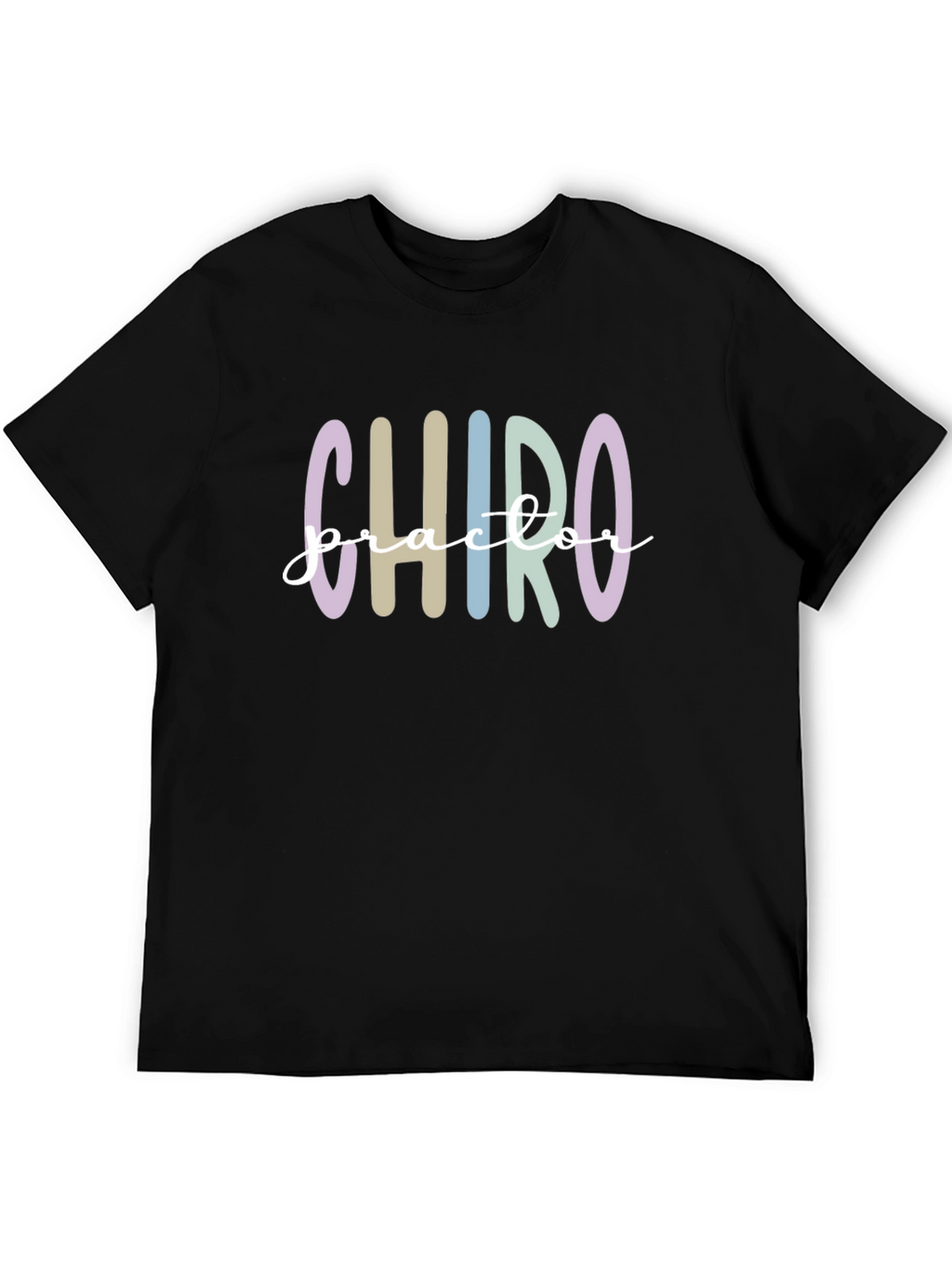 Chiropractor Striped Text Graphic Tee