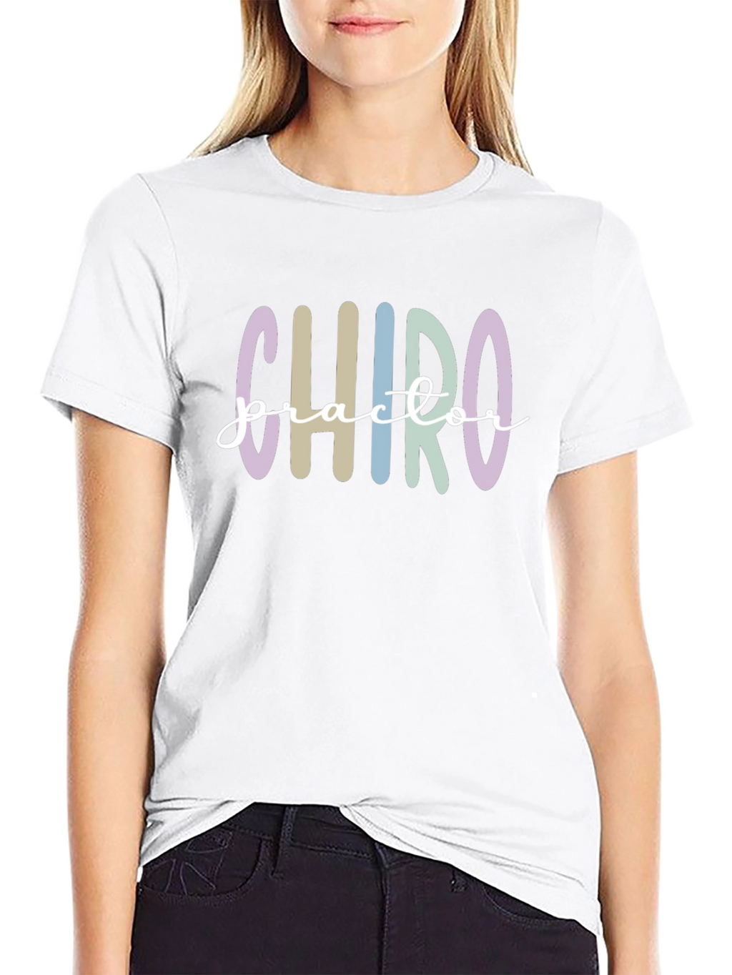Chiropractor Striped Text Graphic Tee
