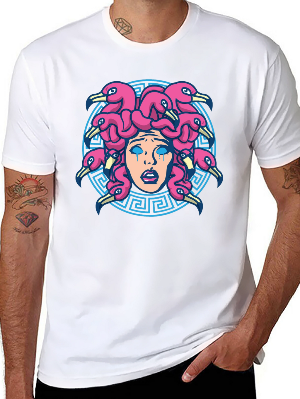 Medusa Flamingo T-Shirt - Unique Graphic Tee