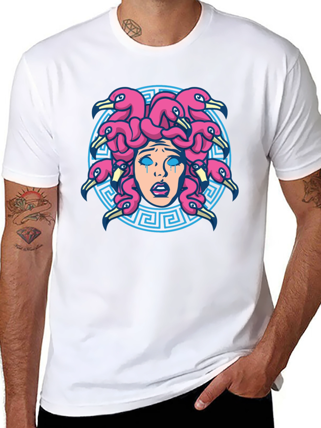 Medusa Flamingo T-Shirt - Unique Graphic Tee