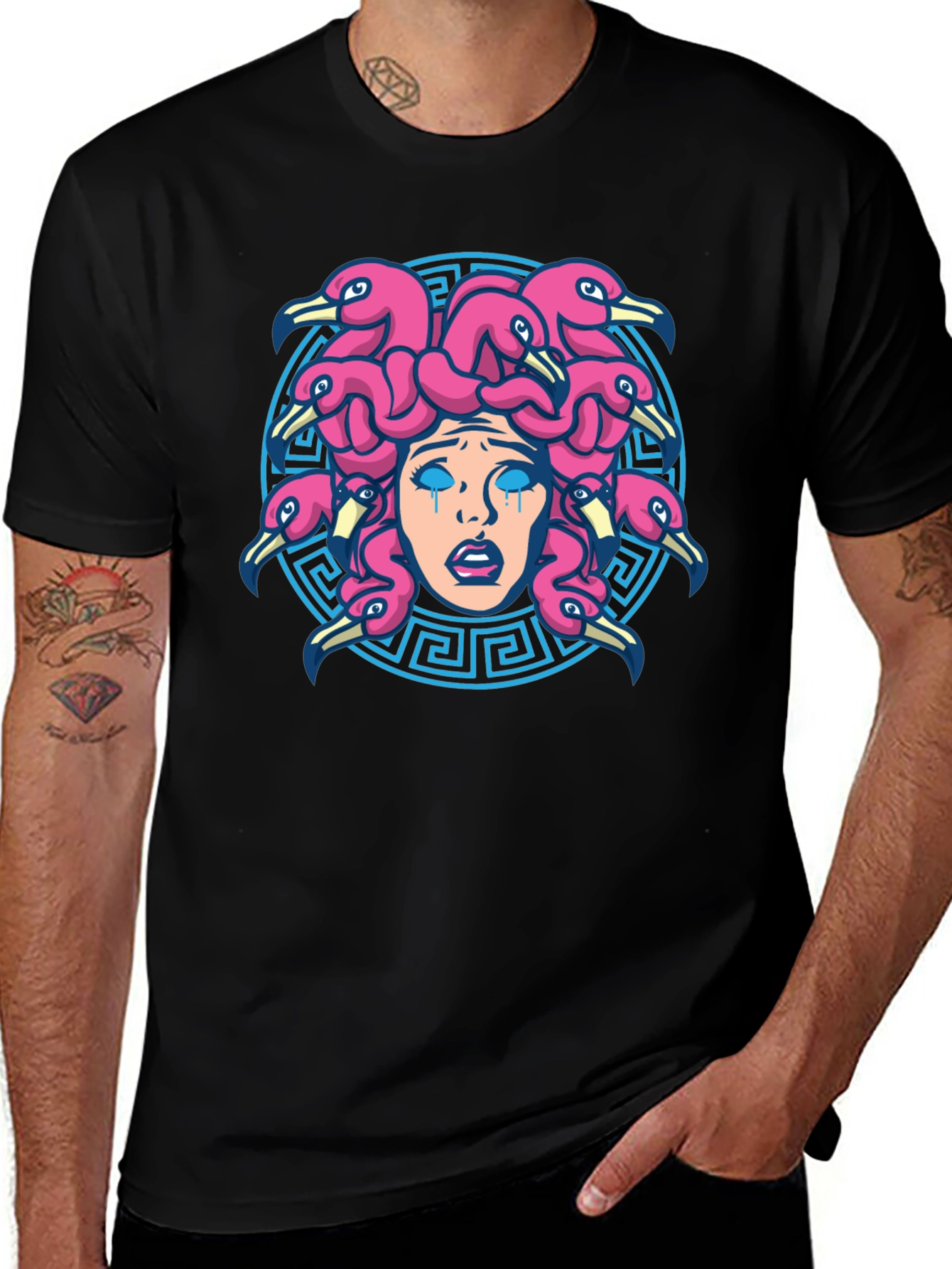 Medusa Flamingo T-Shirt - Unique Graphic Tee