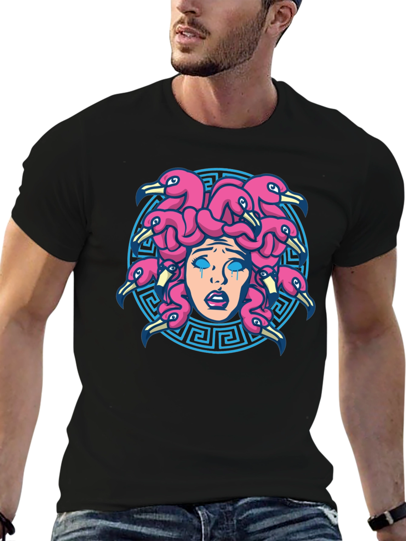 Medusa Flamingo T-Shirt - Unique Graphic Tee