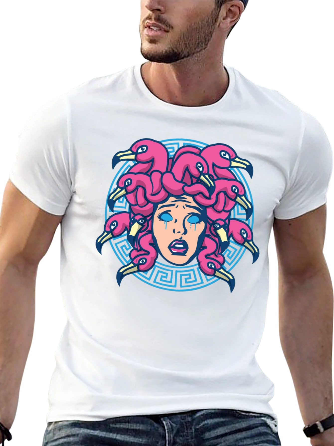 Medusa Flamingo T-Shirt - Unique Graphic Tee