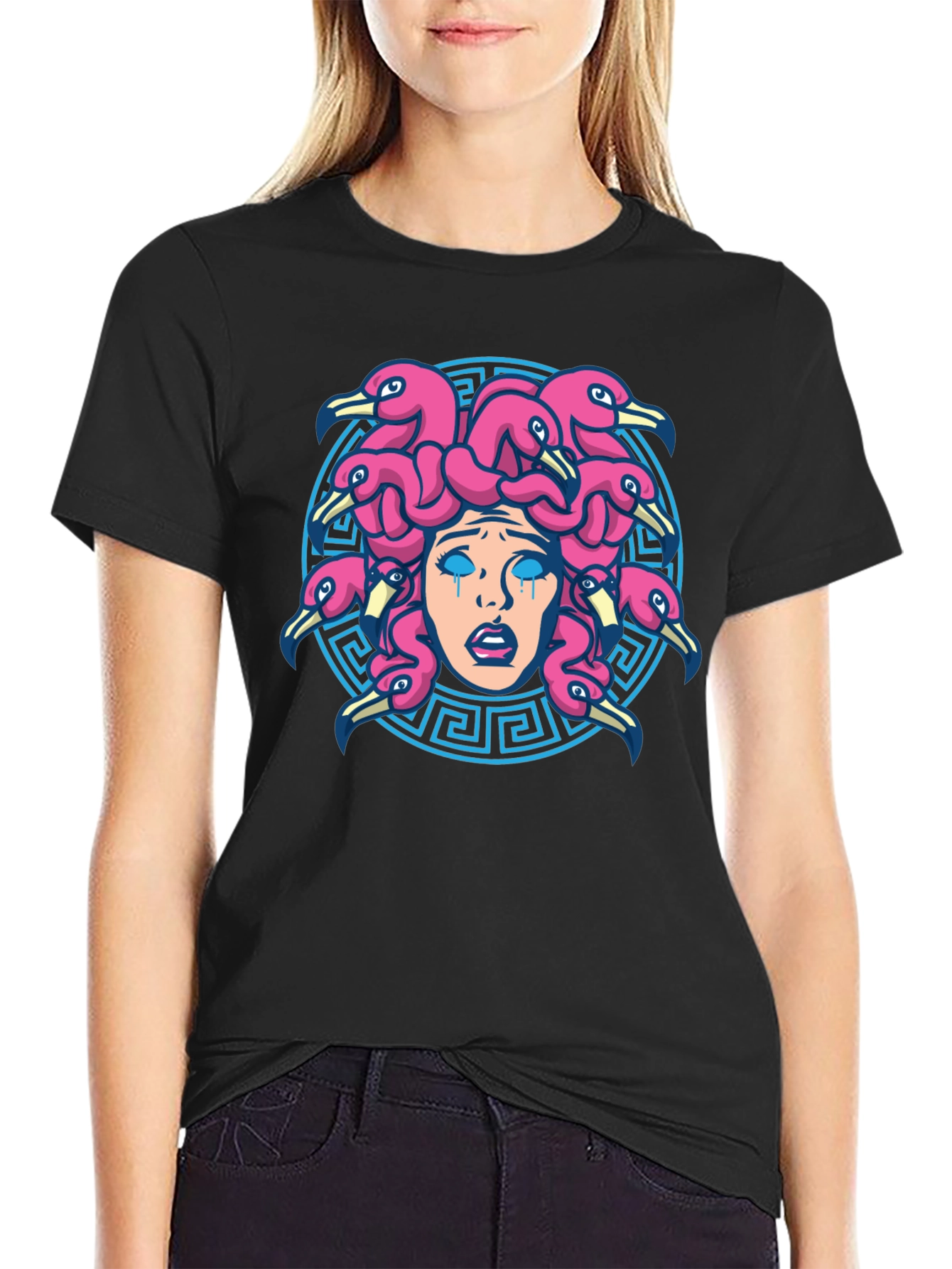 Medusa Flamingo T-Shirt - Unique Graphic Tee