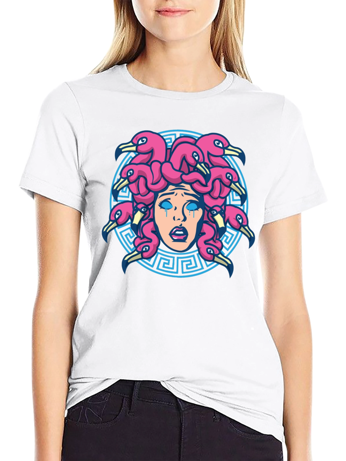 Medusa Flamingo T-Shirt - Unique Graphic Tee